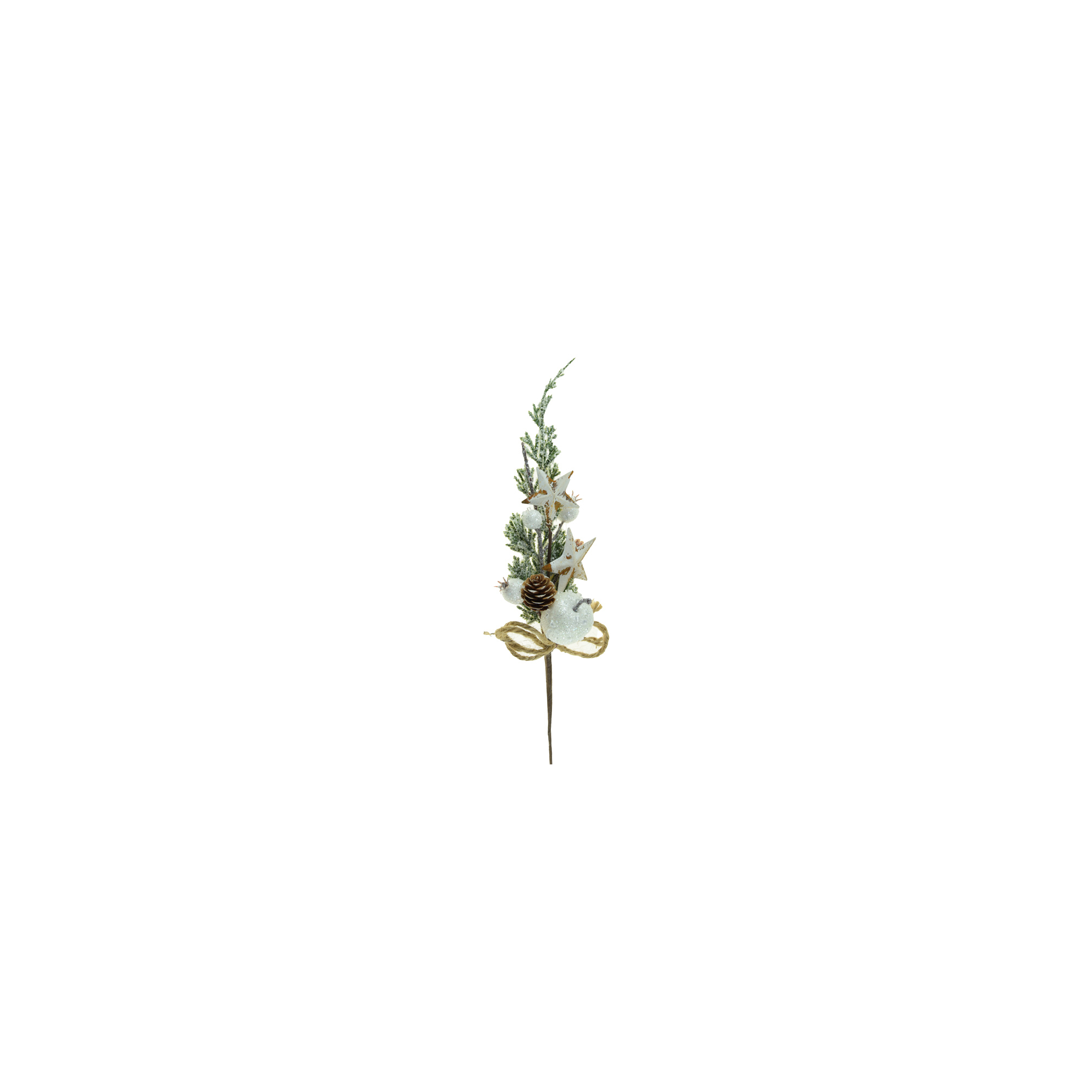 Pick ág alma + csillag 35cm zöld/fehér