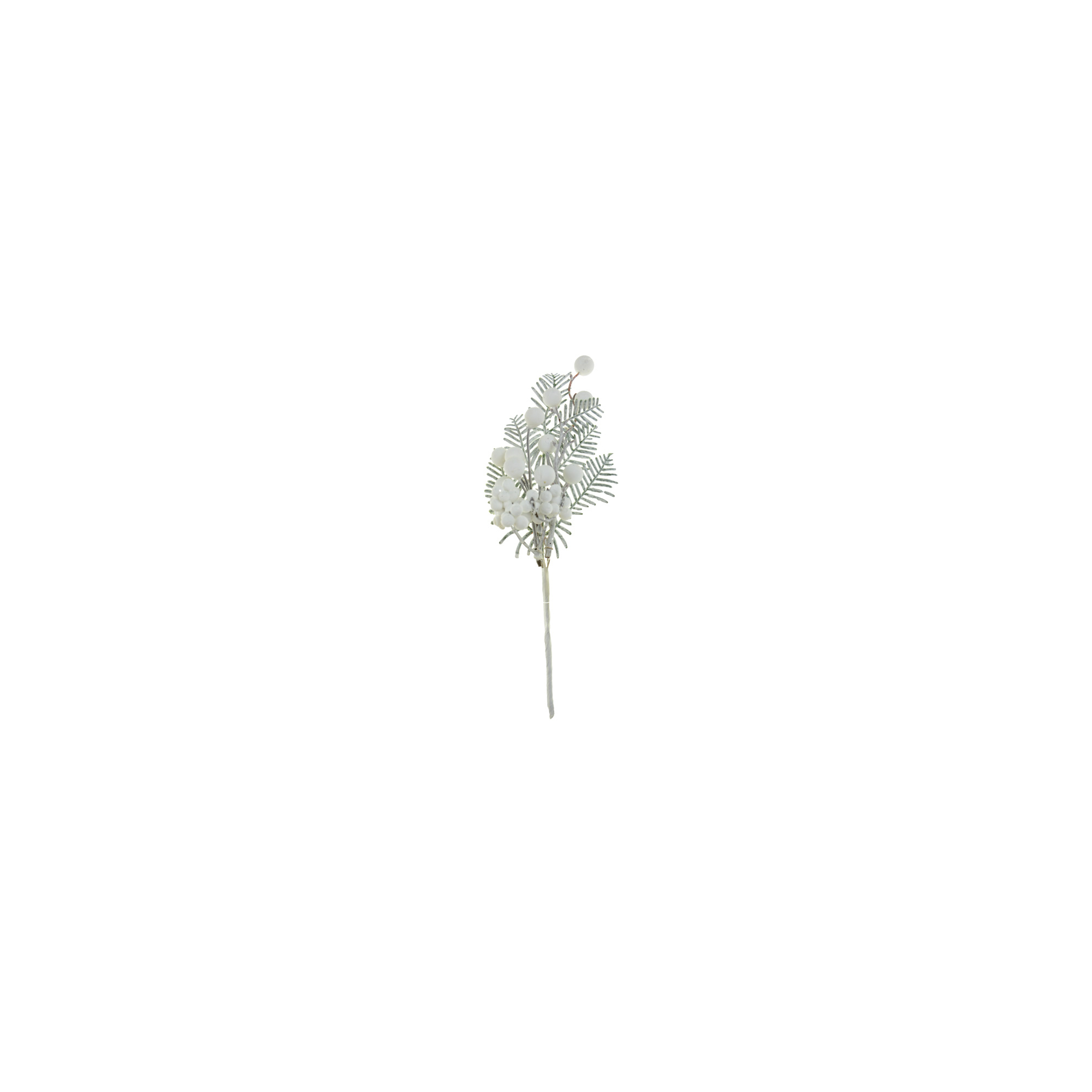 Pick ág leveles/bogyós 22CM fehér/ezüst