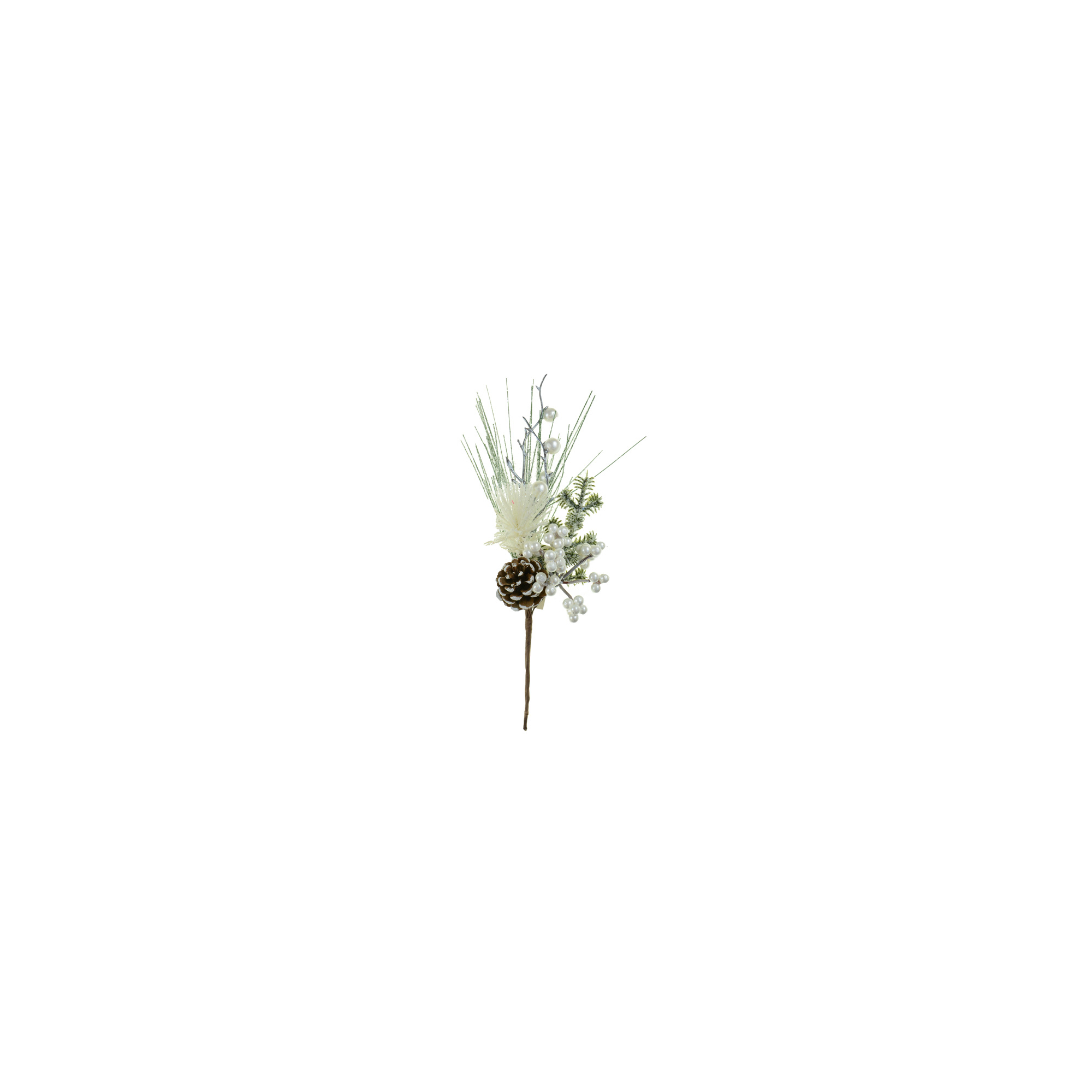 Pick ág vesszős tobozzal 24CM ezüst