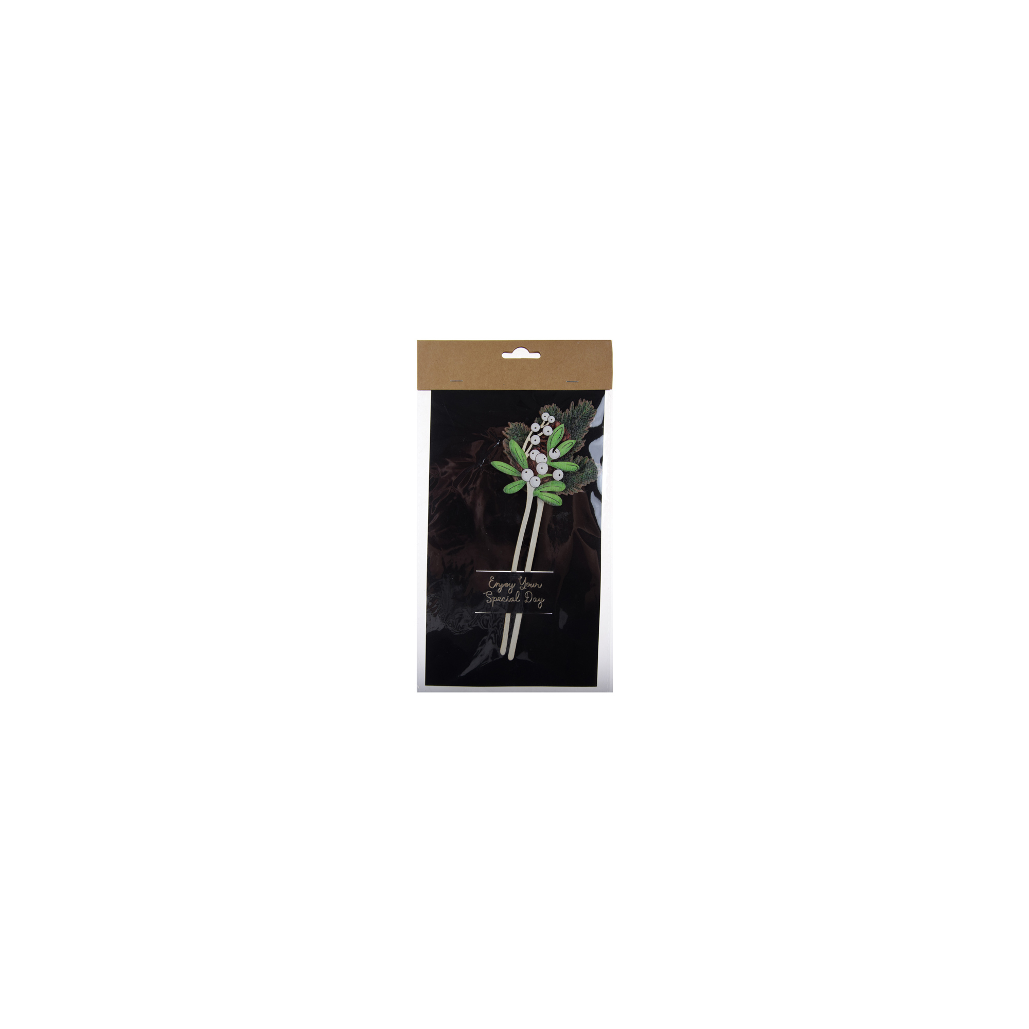 Pick bogyós/tobozos ág fa 29cm S/2 fehér/zöld