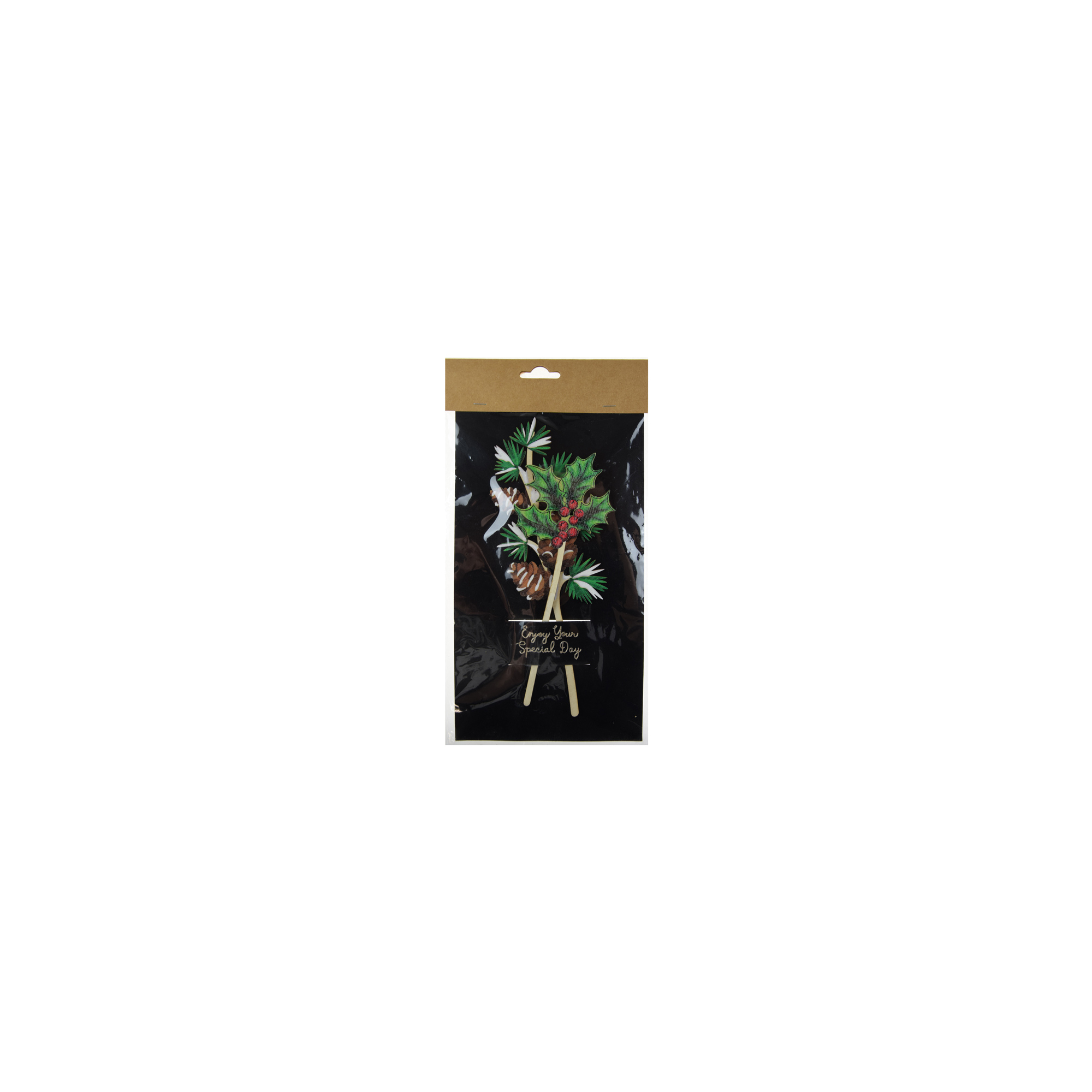 Pick bogyós/tobozos ág fa 29cm S/2 piros/zöld