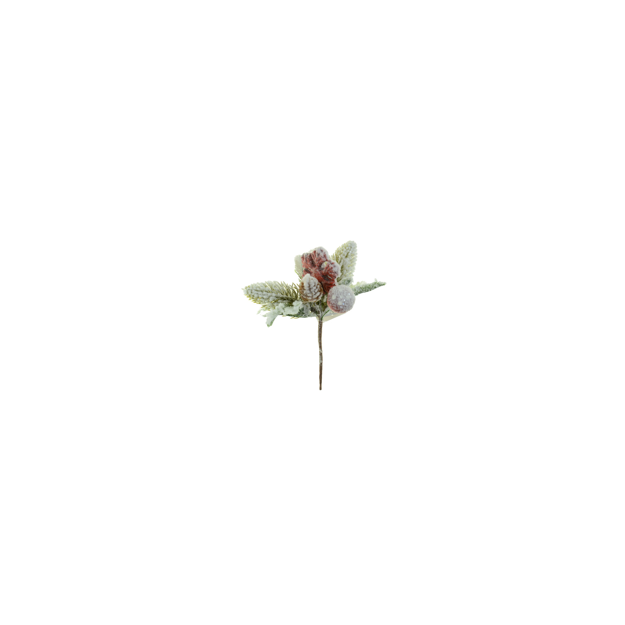 Pick csokor gomba, hópehely 15CM havas piros/zöld