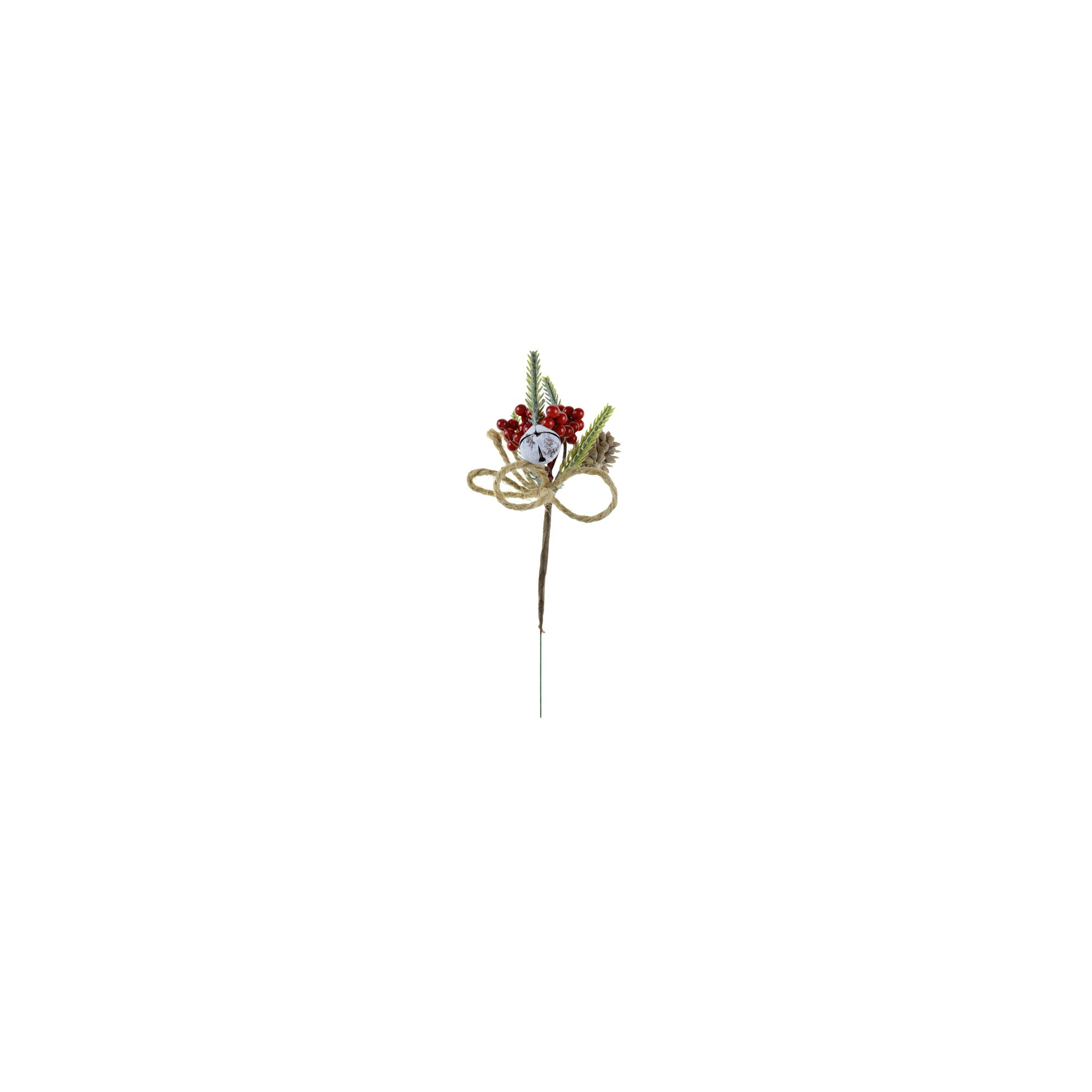 Pick fenyőág 24CM tobozzal fehér bogyós