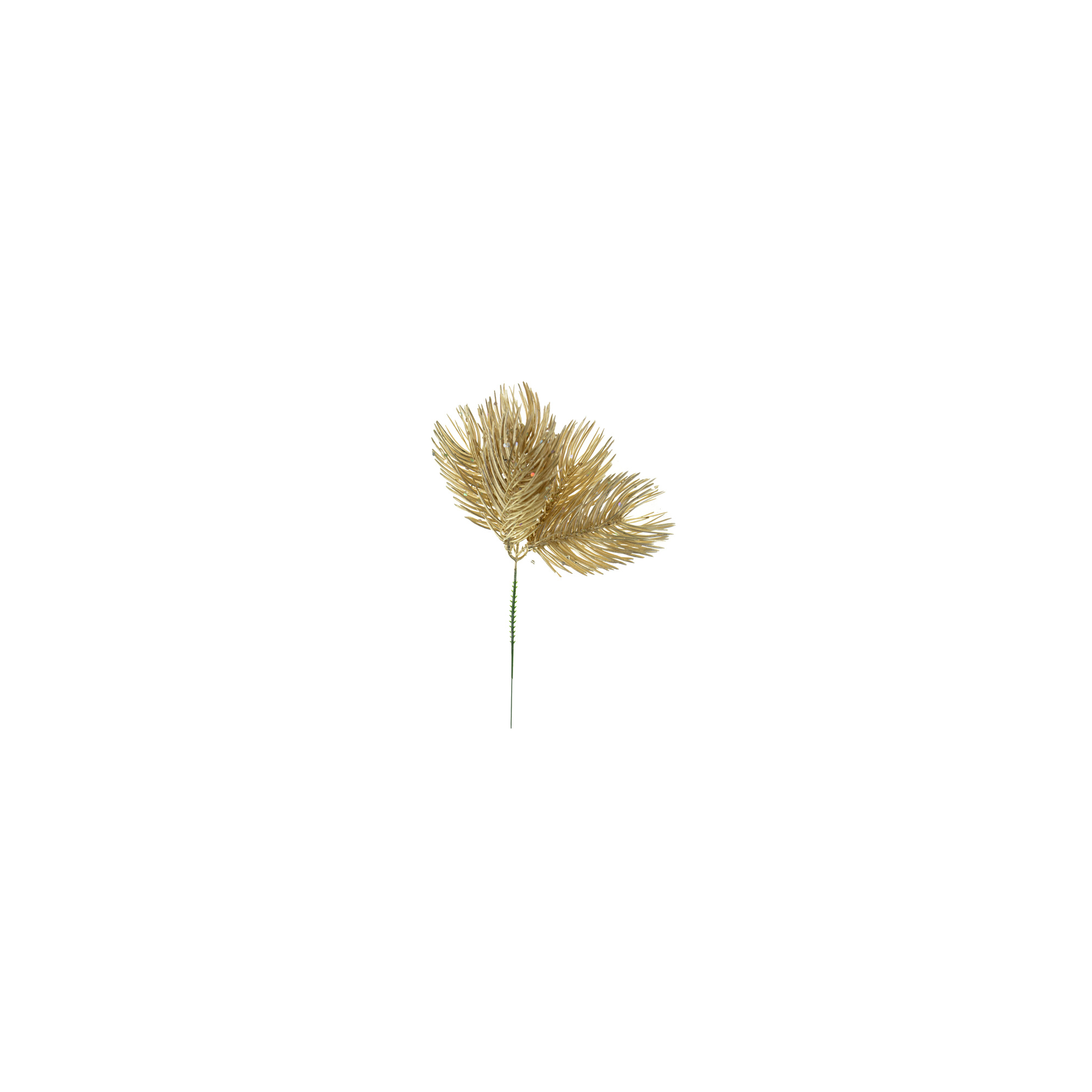 Pick fenyőág 25CM zúzmarás arany