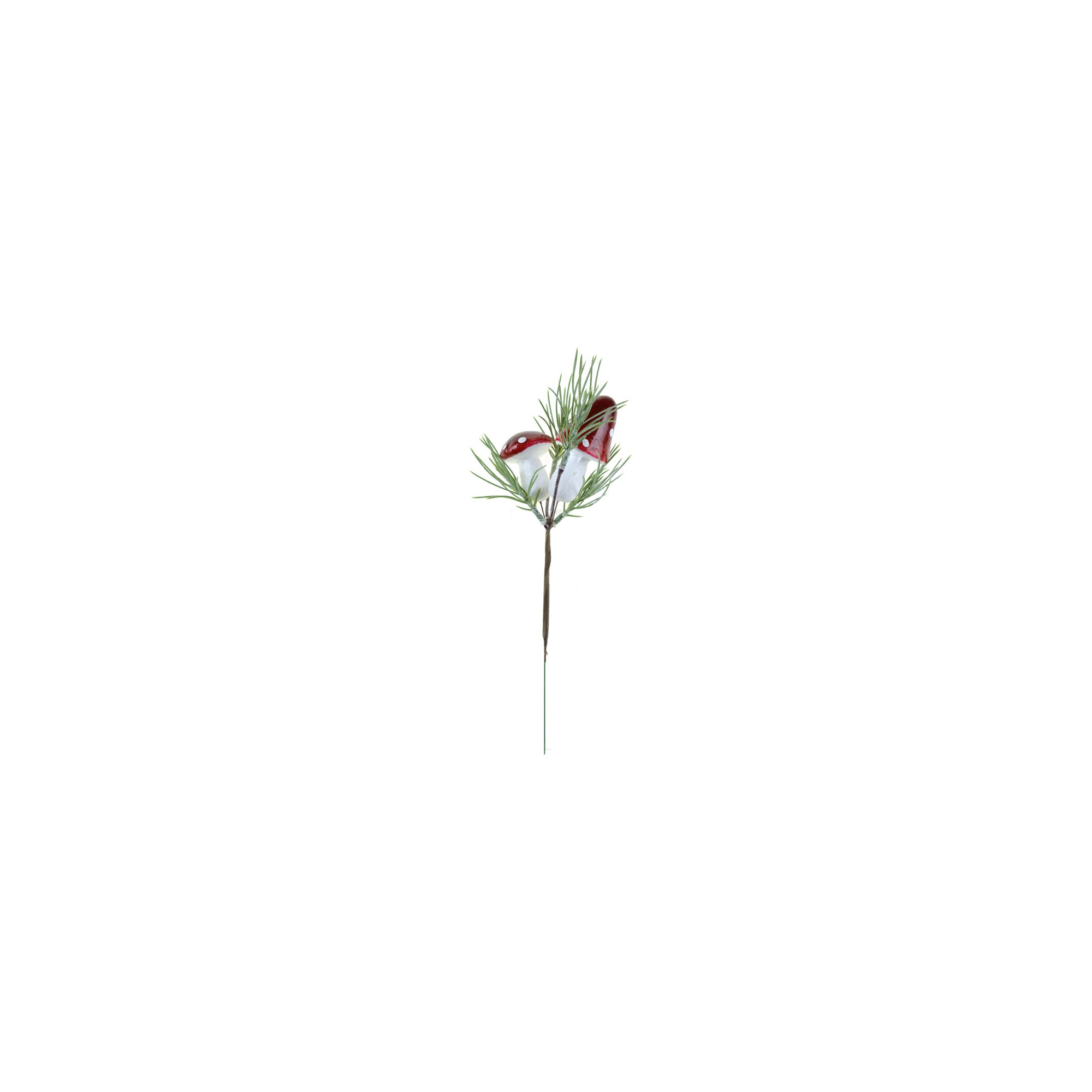 Pick fenyőág gombákkal 26CM piros