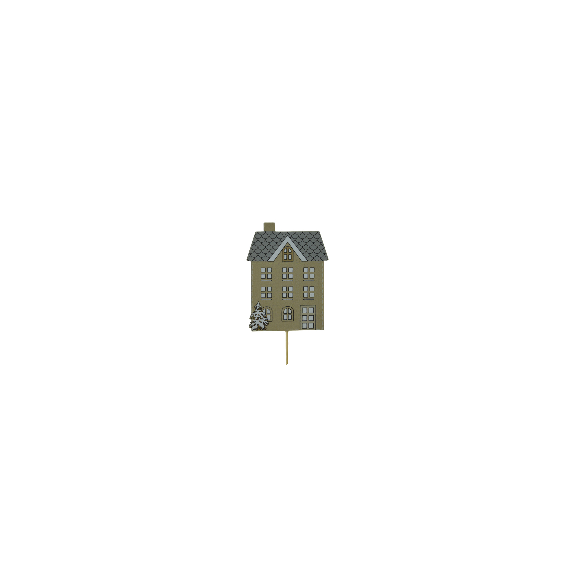 Pick ház fa W7.6*H5.7, 15cm arany