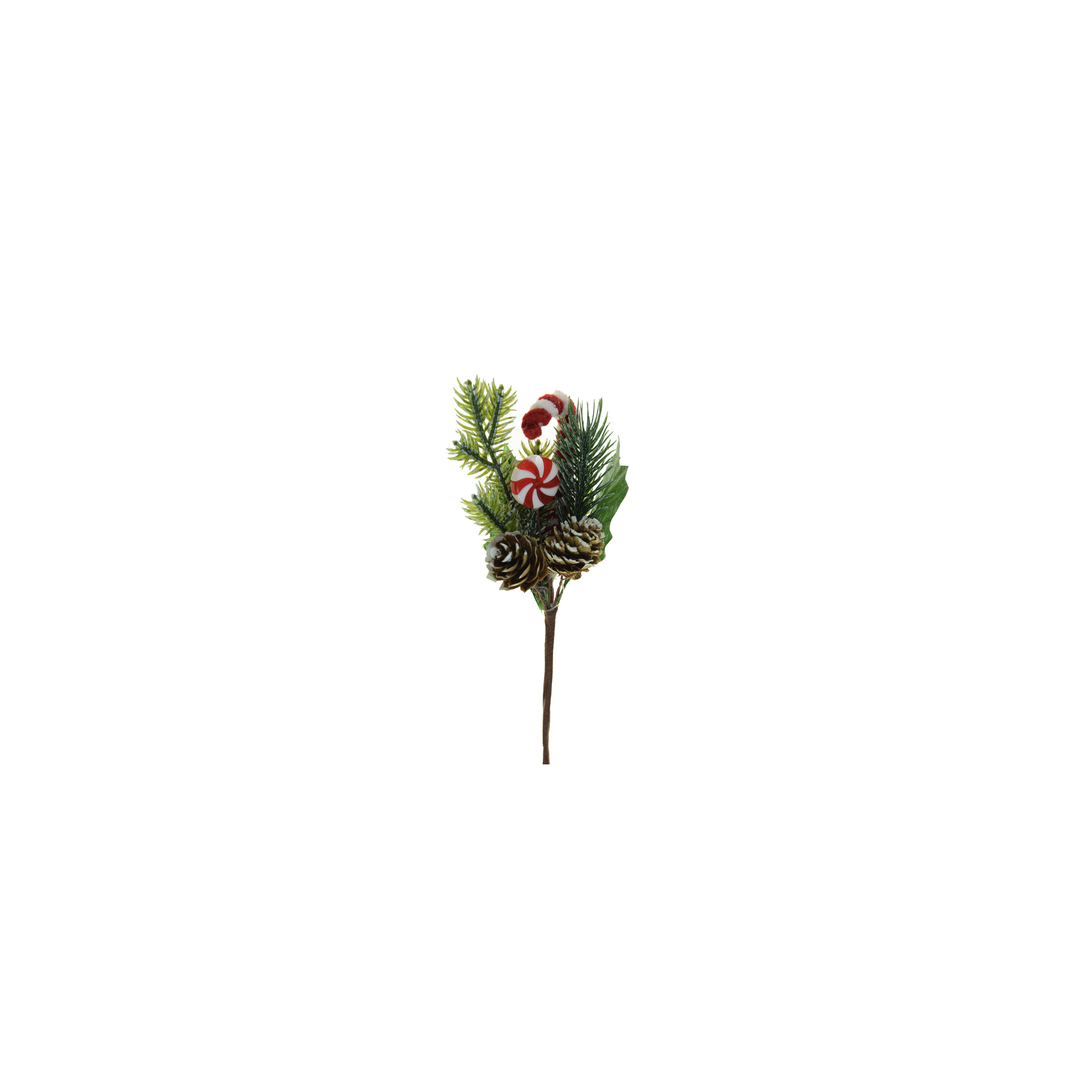 Pick karácsonyi 19cm nyalókával, tobozzal zöld