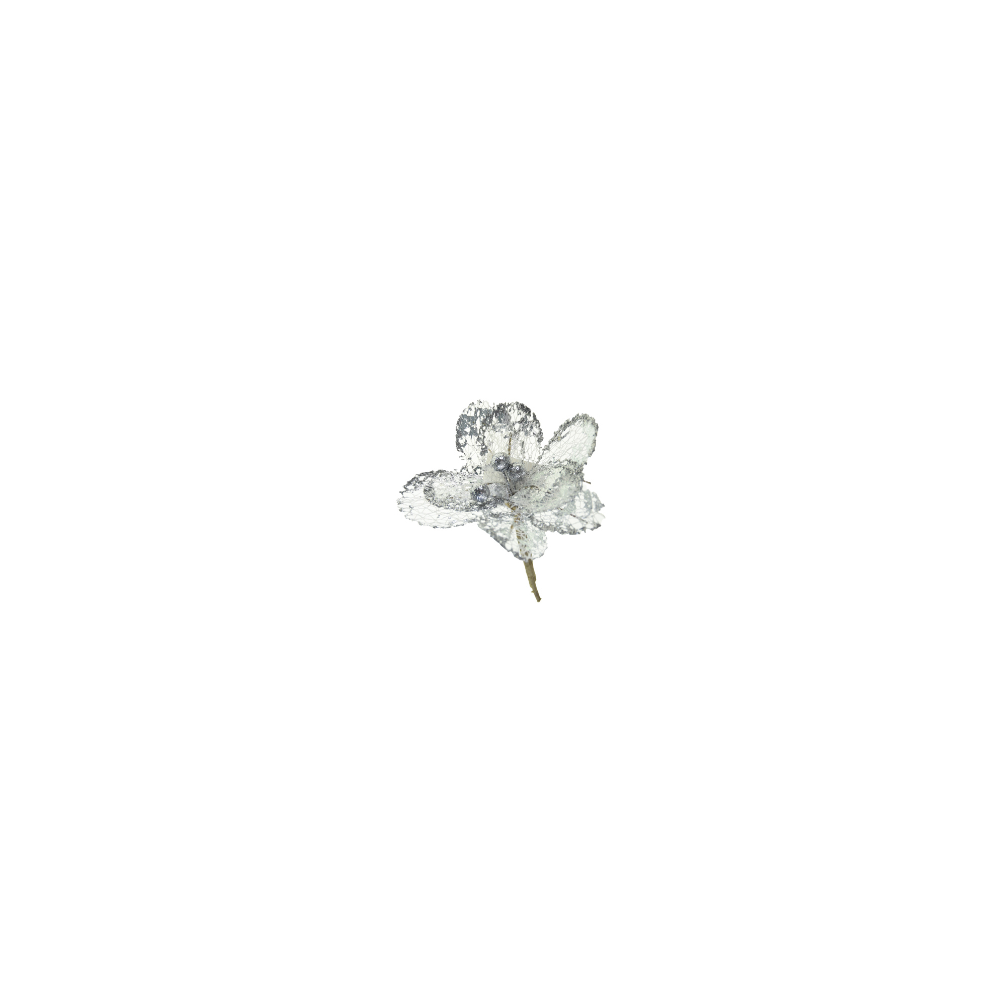 Pick magnóliavirág 10cm ezüst