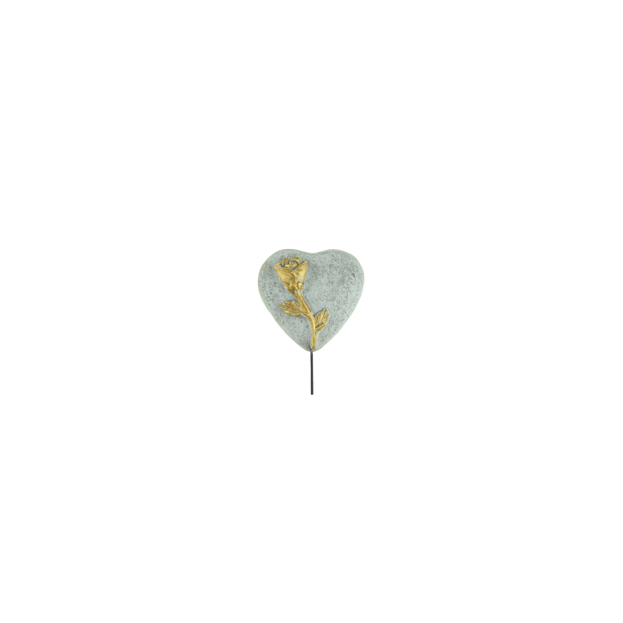 Pick szív cement 8x3x18cm szürke/arany