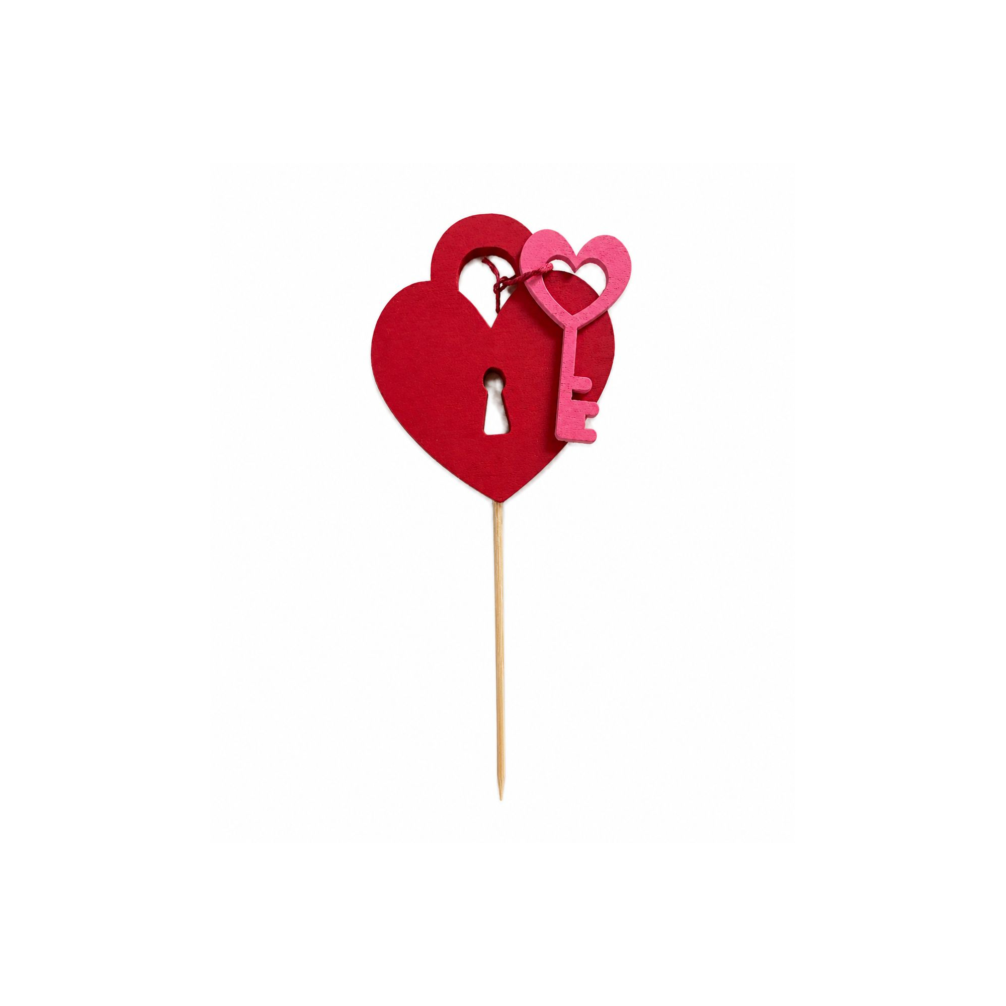 Pick szív fa 50cm piros