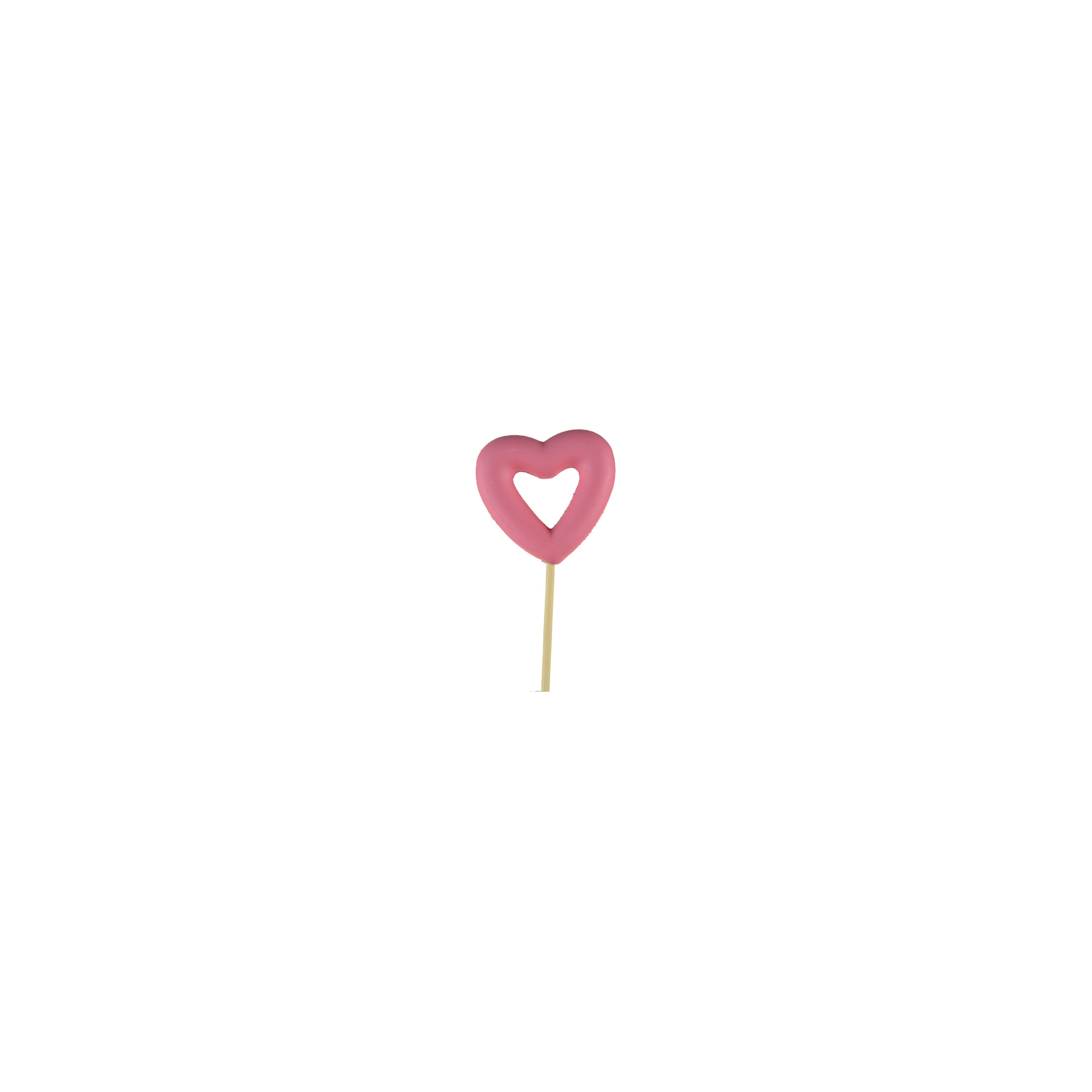 Pick szív műanyag nyitott 5*5*0CM pink