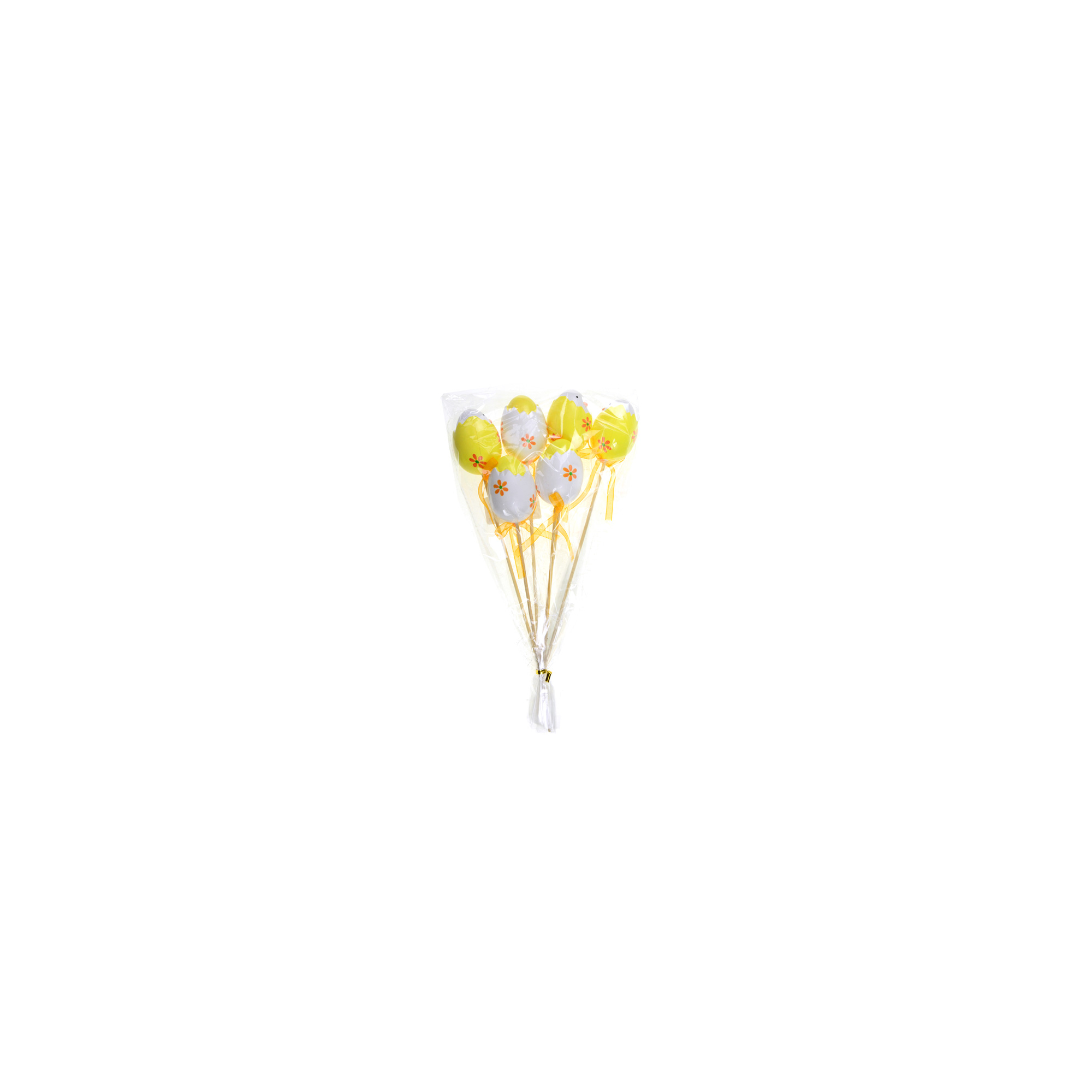 Pick tojás műanyag csibékkel 3*4cm s/12 fehér/sárga
