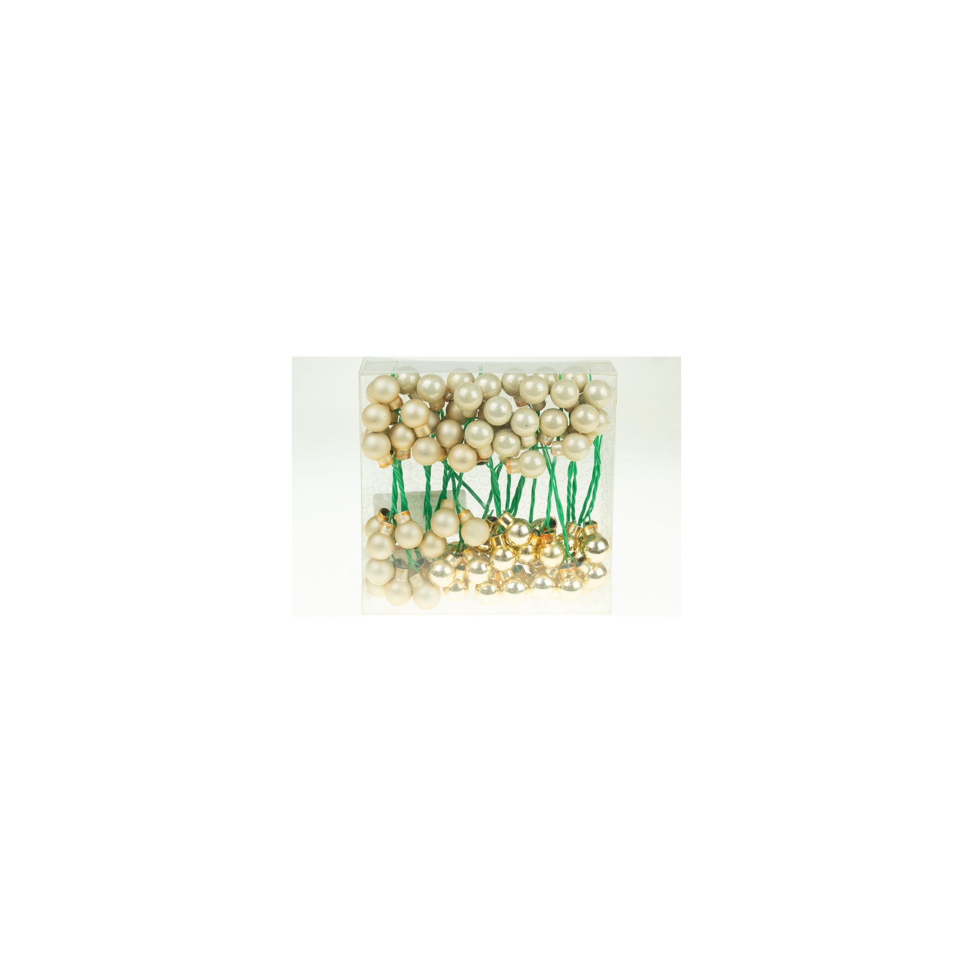 Pick üveggömb 1,5cm s/72 arany,krém mix