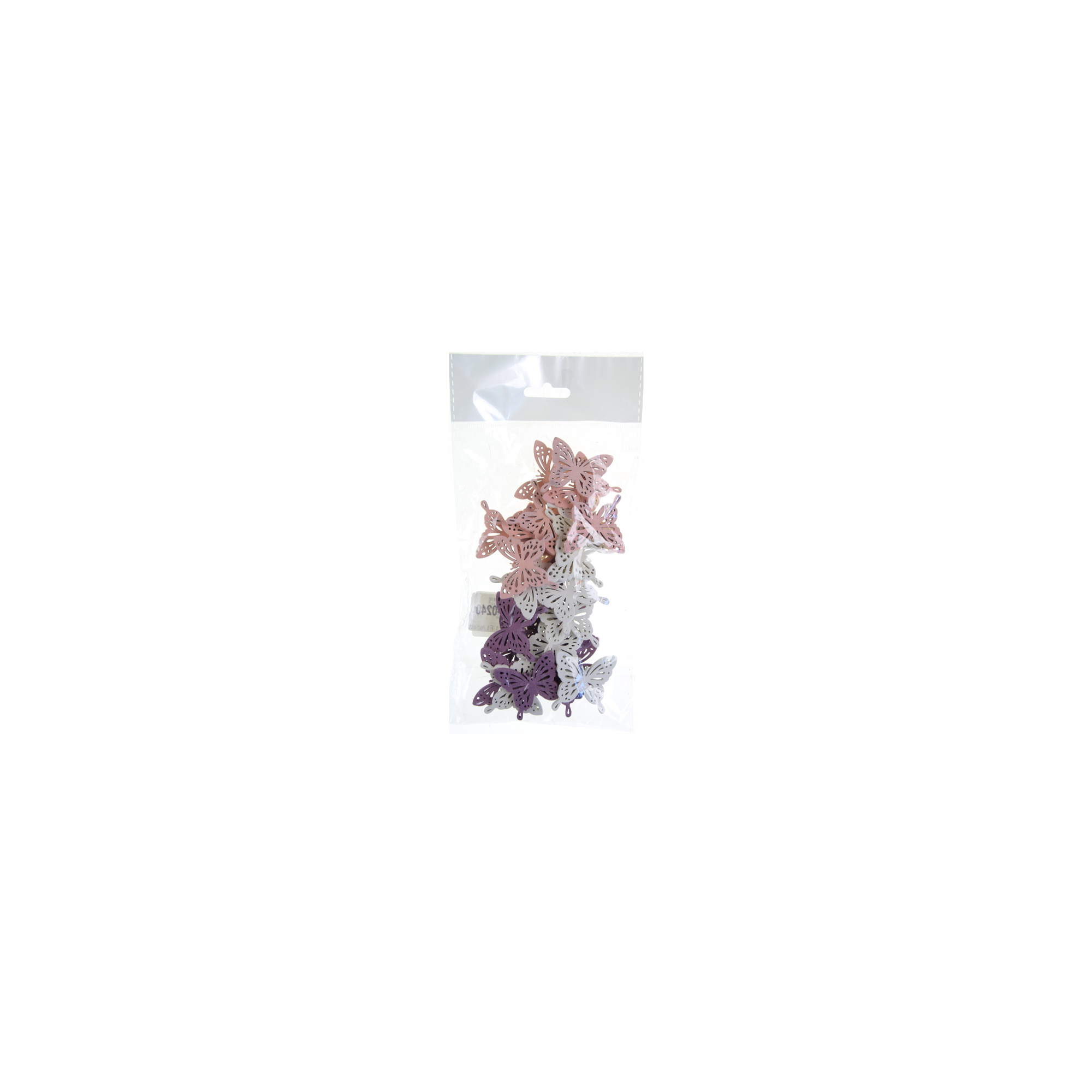Pillangó fa 4cm s/30 lila/fehér/rózsaszín