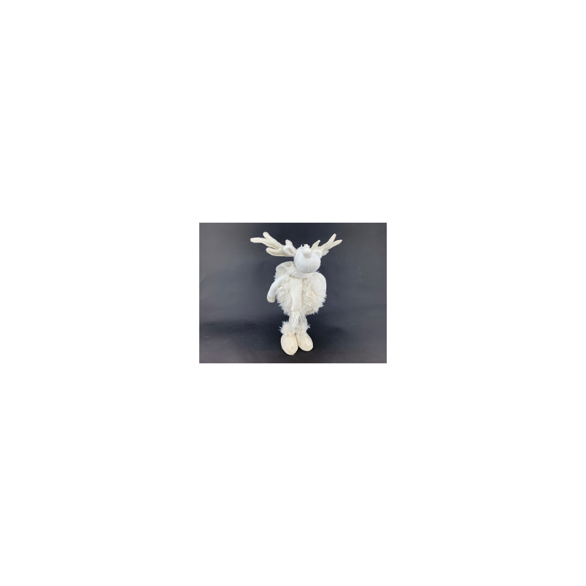 Rénszarvas textil álló 20X14XH46CM fehér