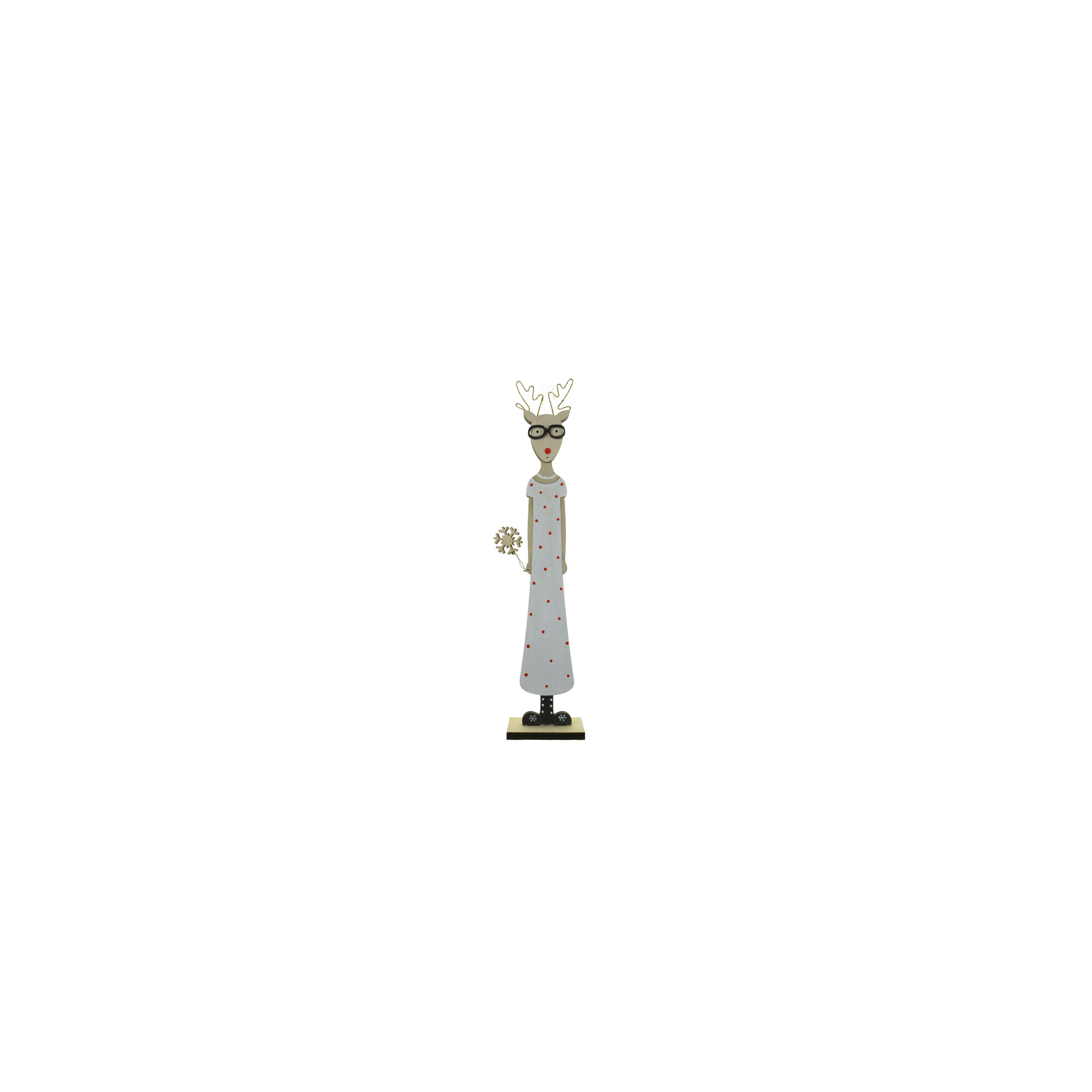 Rénszarvashölgy fa 33*7*4CM talpas fehér