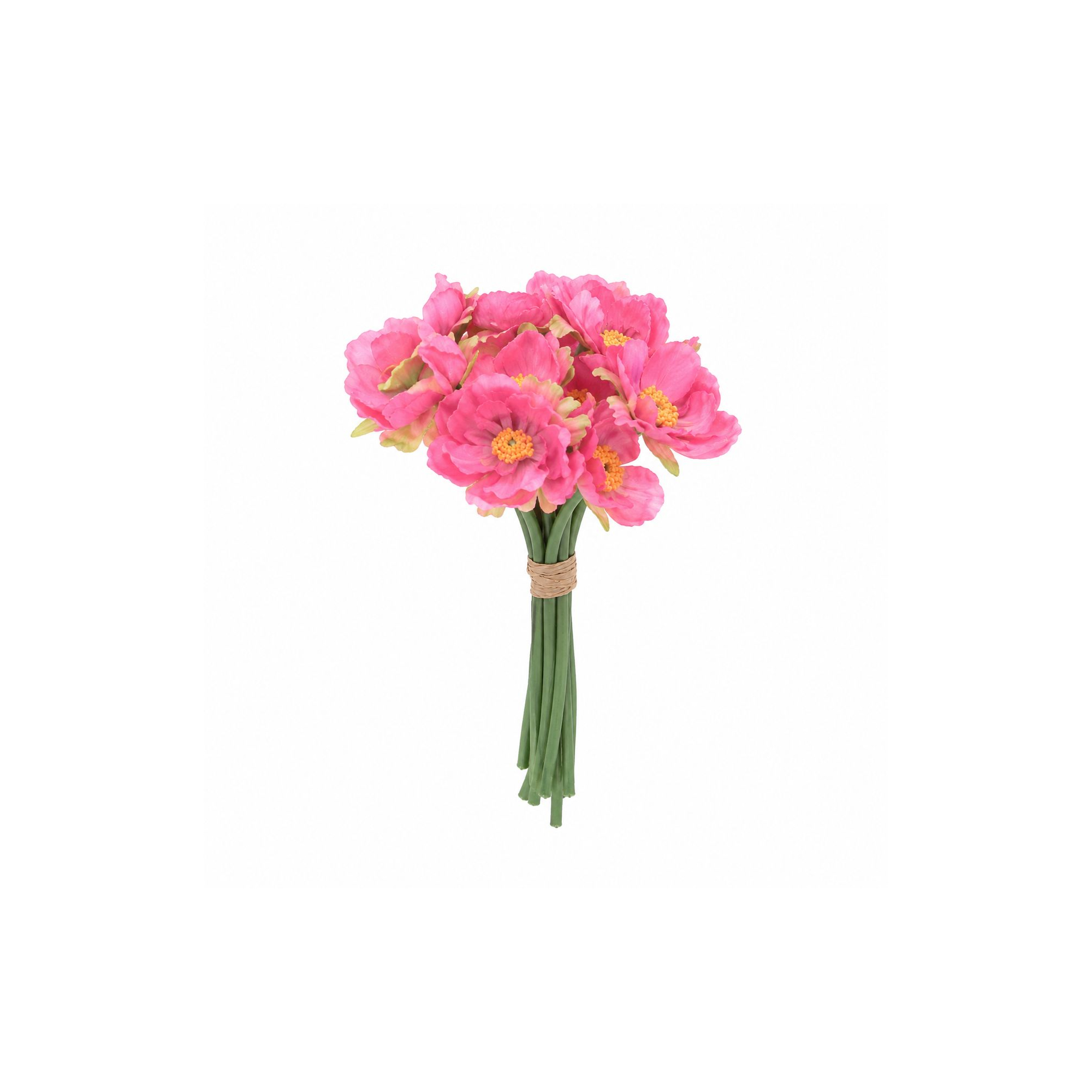 Selyemvirág anemóna csokor 24cm pink