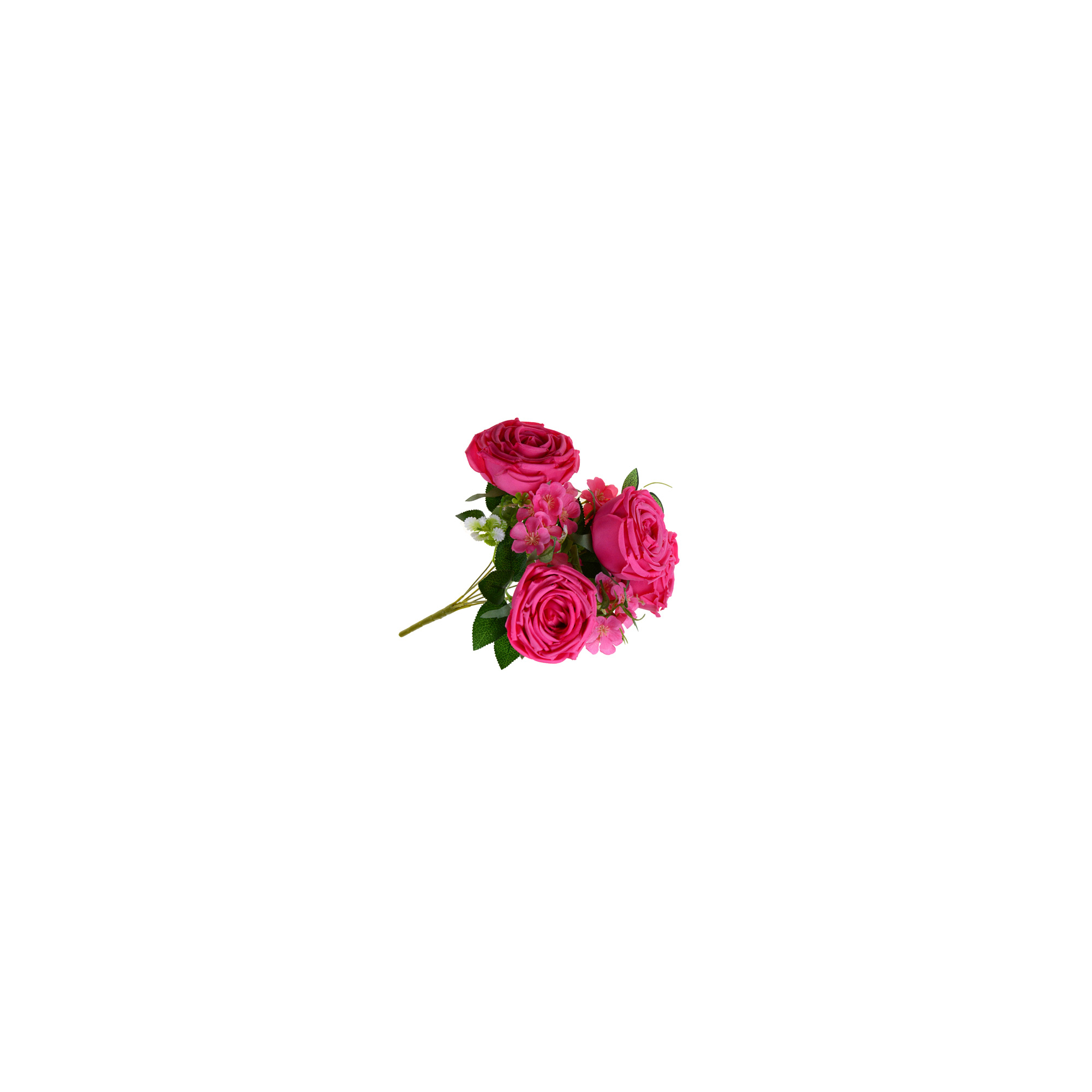 Selyemvirág csokor rózsa 37cm pink