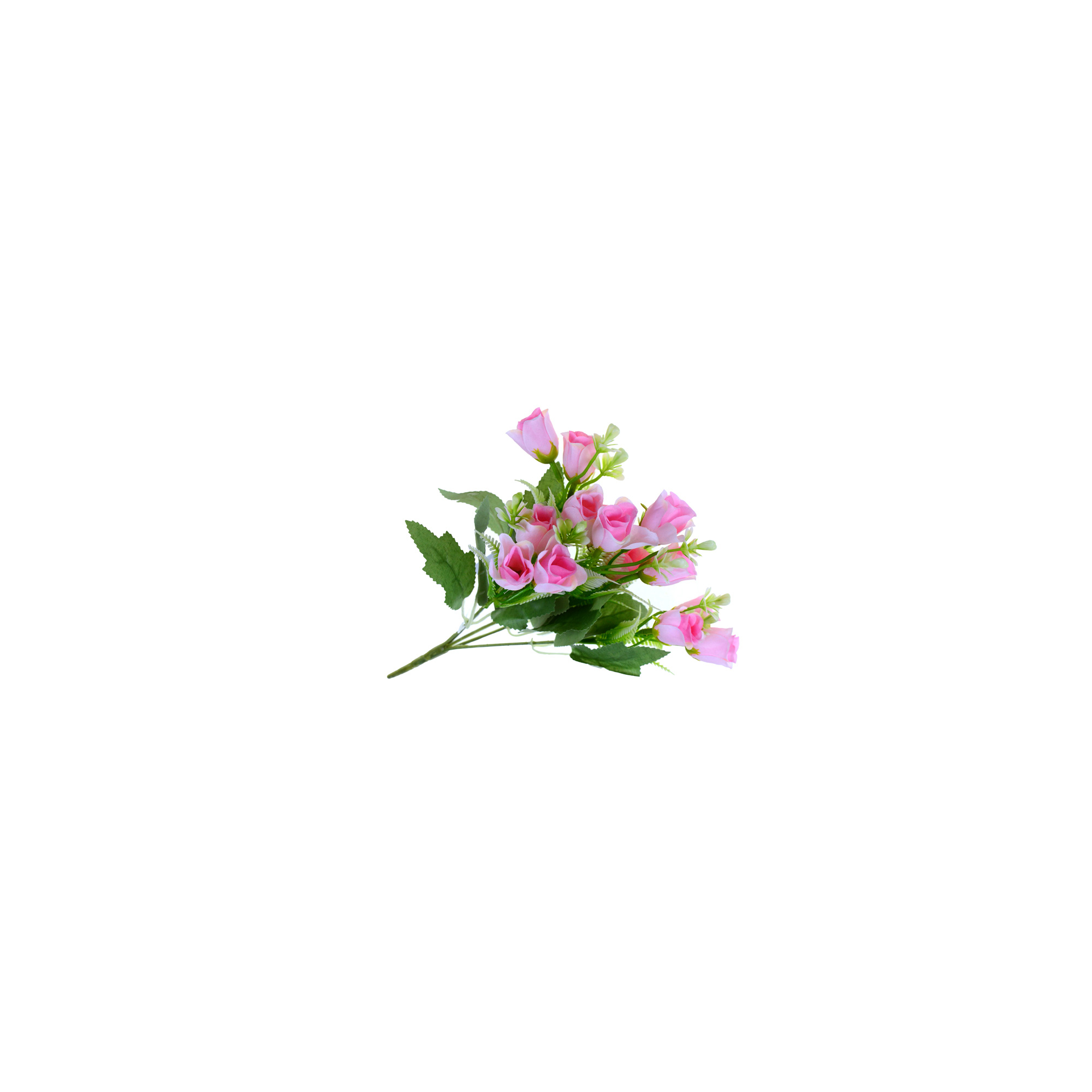 Selyemvirág csokor rózsa 5fej 31cm pink