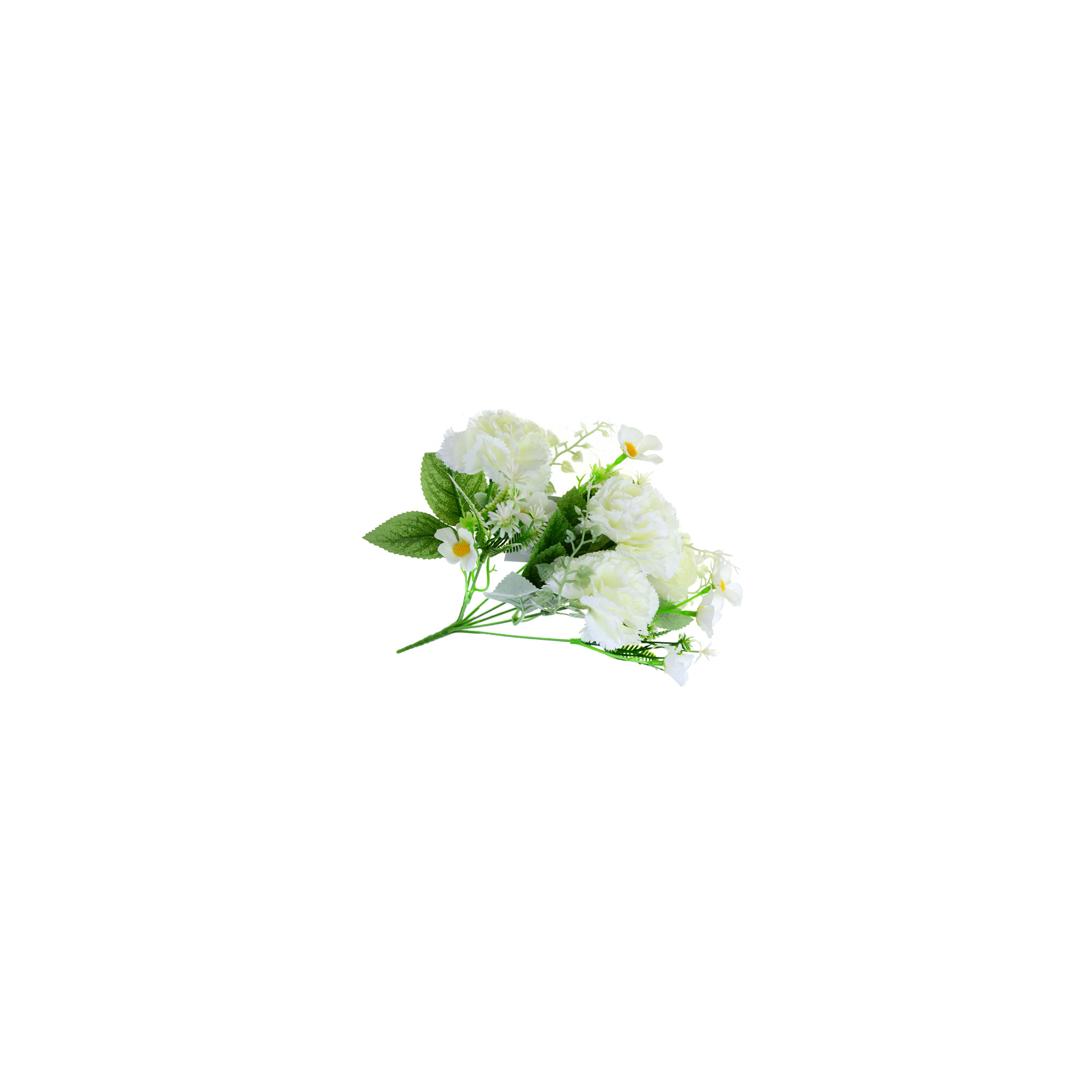 Selyemvirág csokor szegfű 7fej 30cm fehér