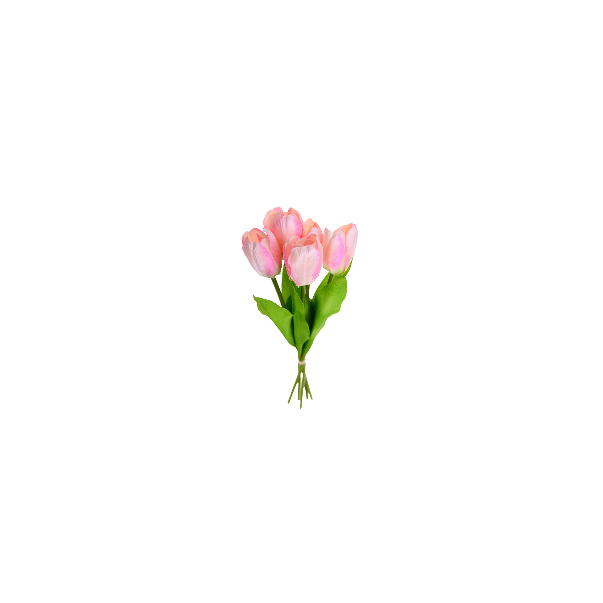 Selyemvirág csokor tulipán 5x 37cm rózsaszín