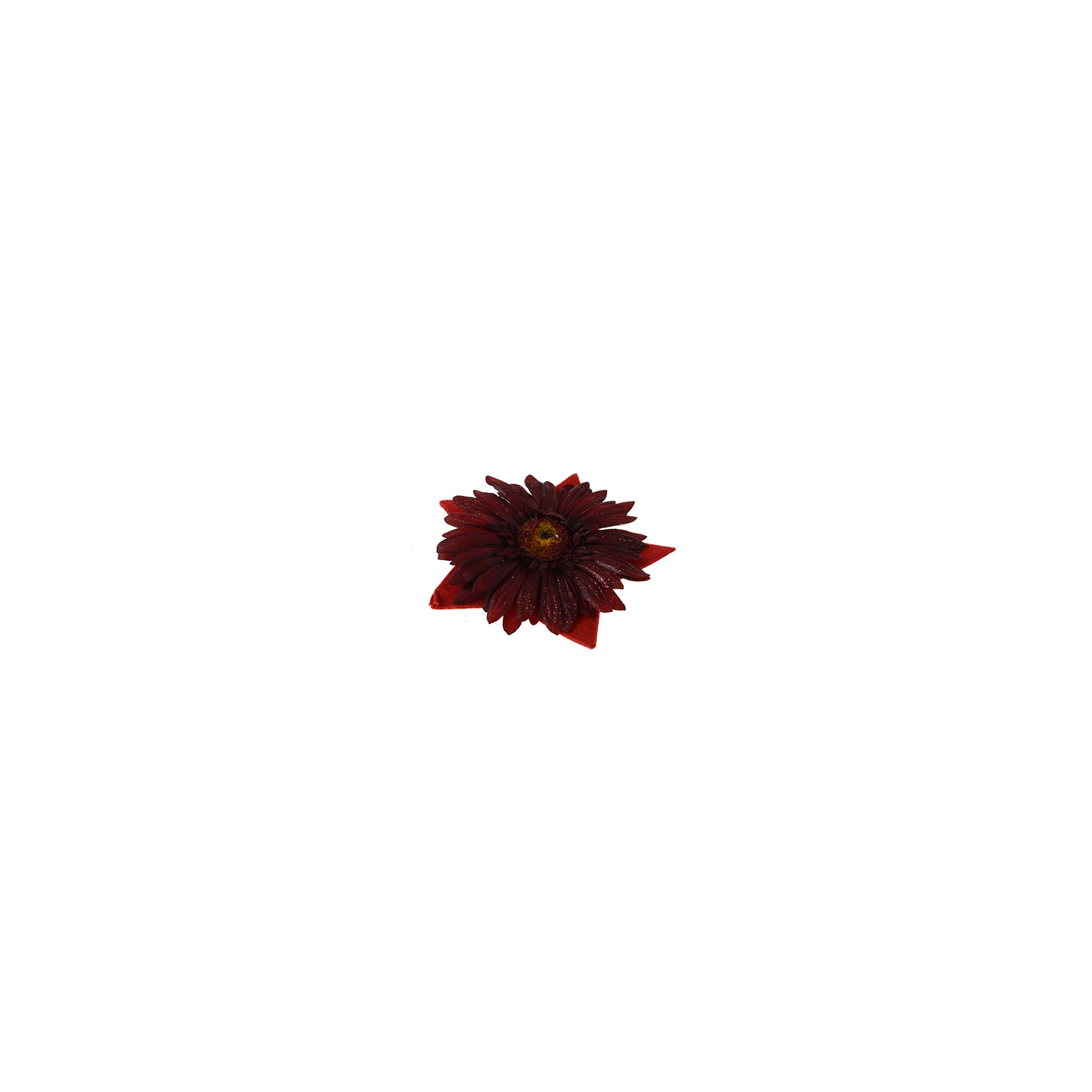 Selyemvirág gerbera filc csillagon piros