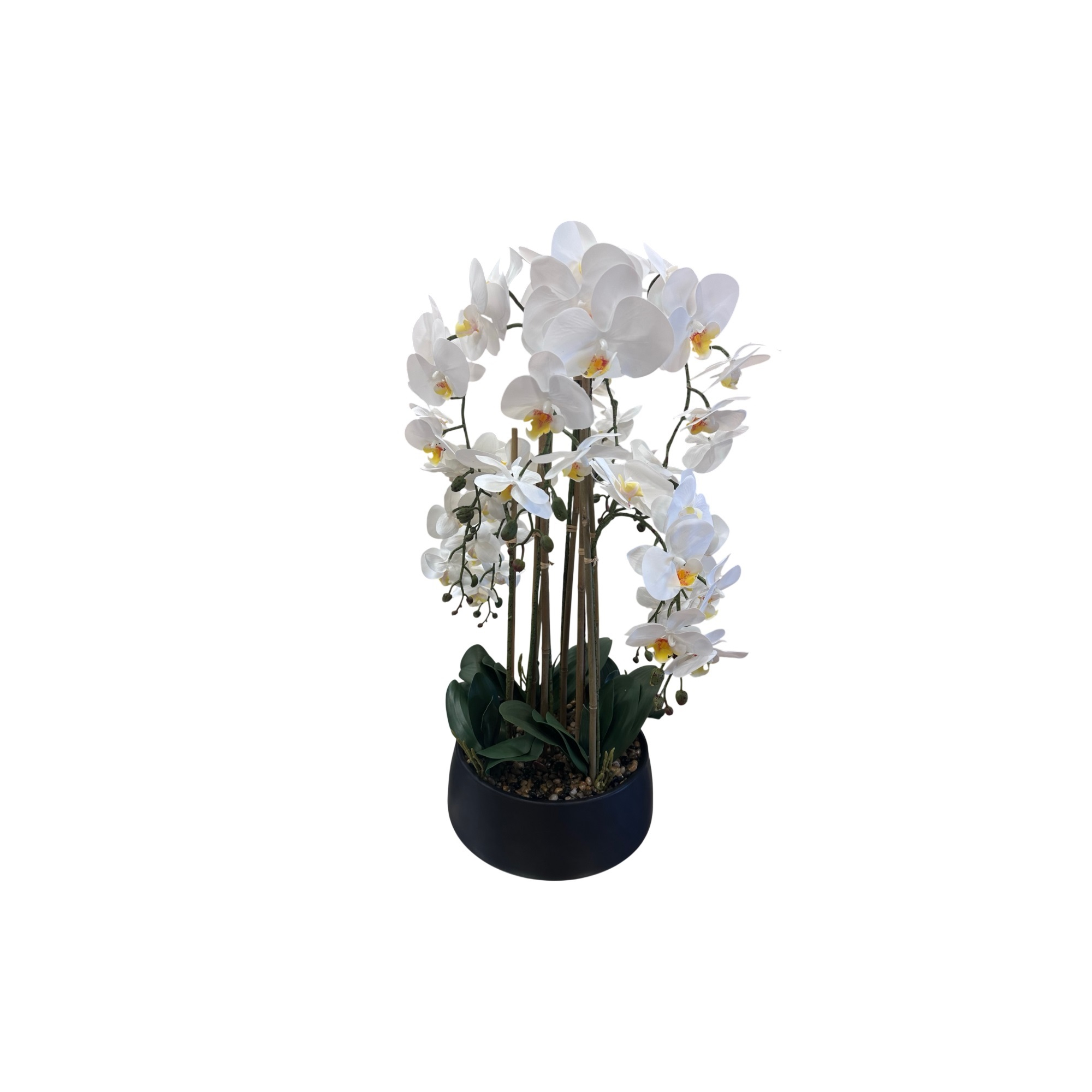 Selyemvirág orchidea kaspóban 75cm fehér