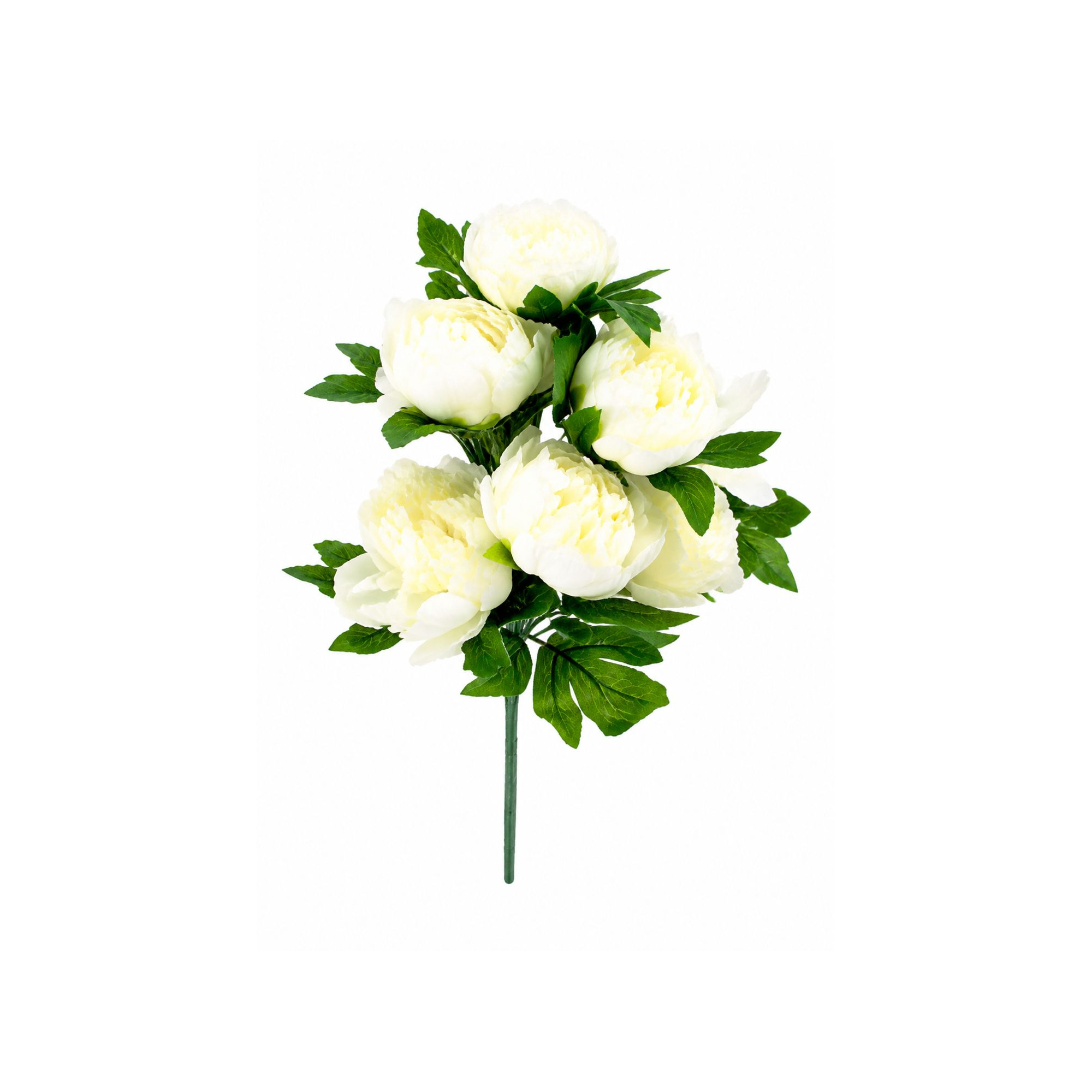 Selyemvirág peónia csokor 48cm krém
