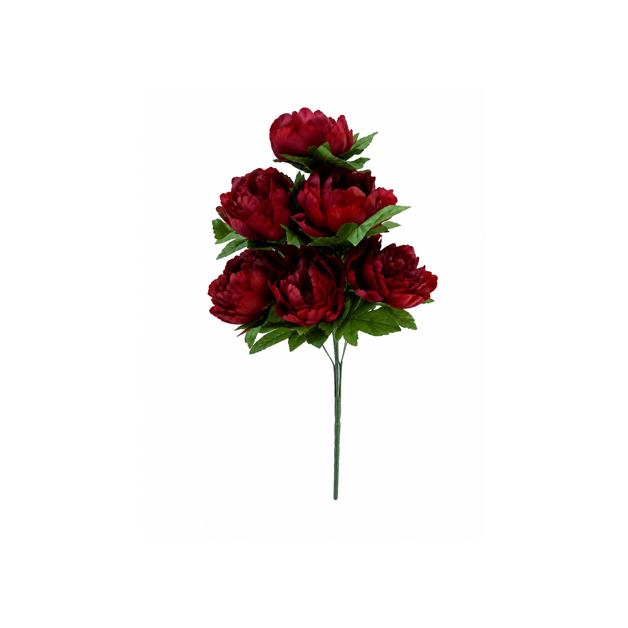 Selyemvirág peónia csokor 48cm piros