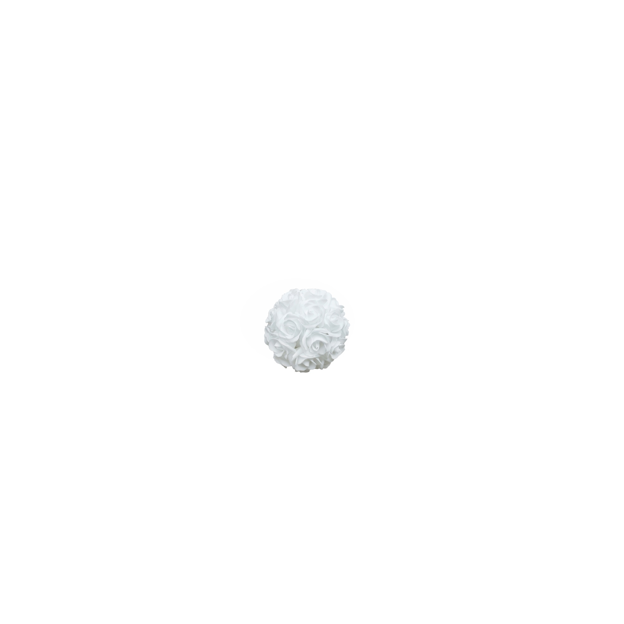 Selyemvirág rózsagömb foam D10 fehér