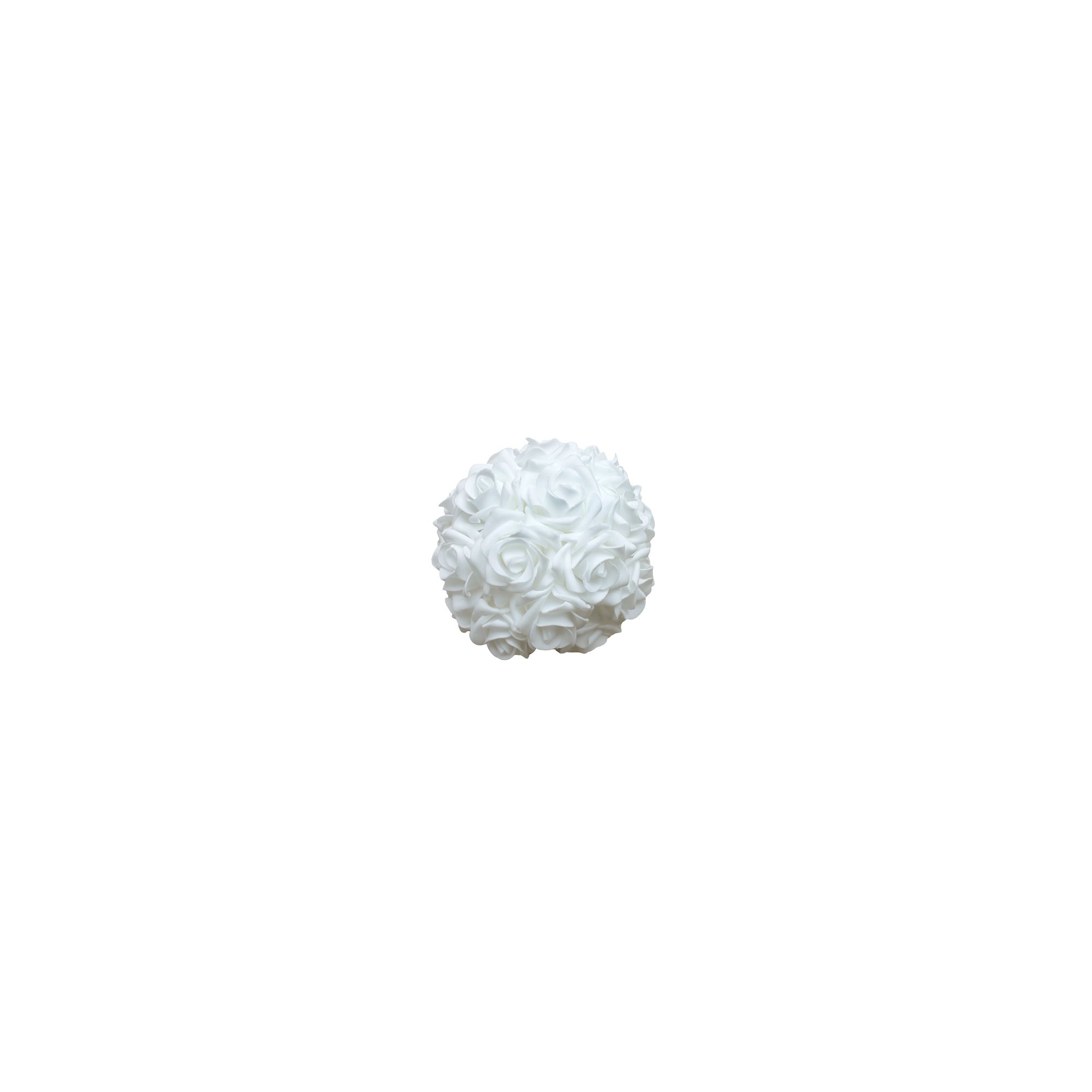 Selyemvirág rózsagömb foam D18 fehér