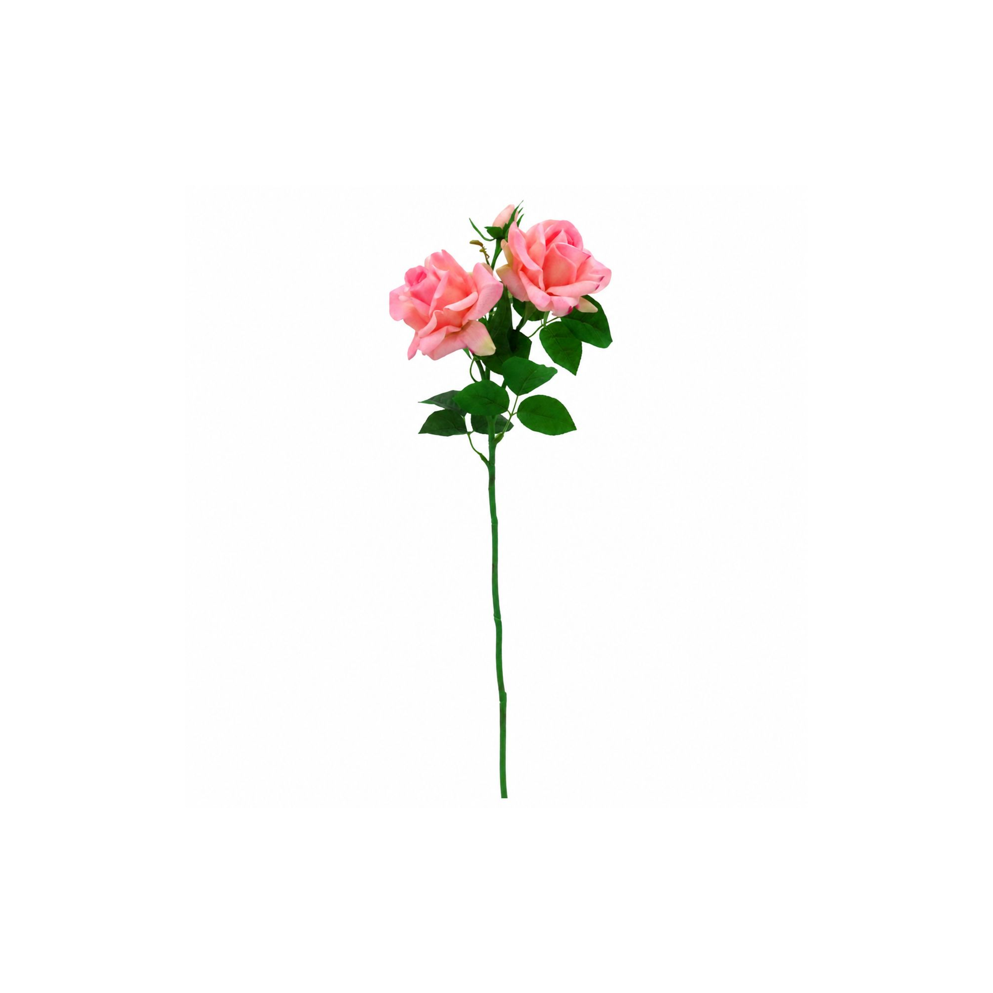 Selyemvirág rózsaszál 68cm 3fej rózsaszín