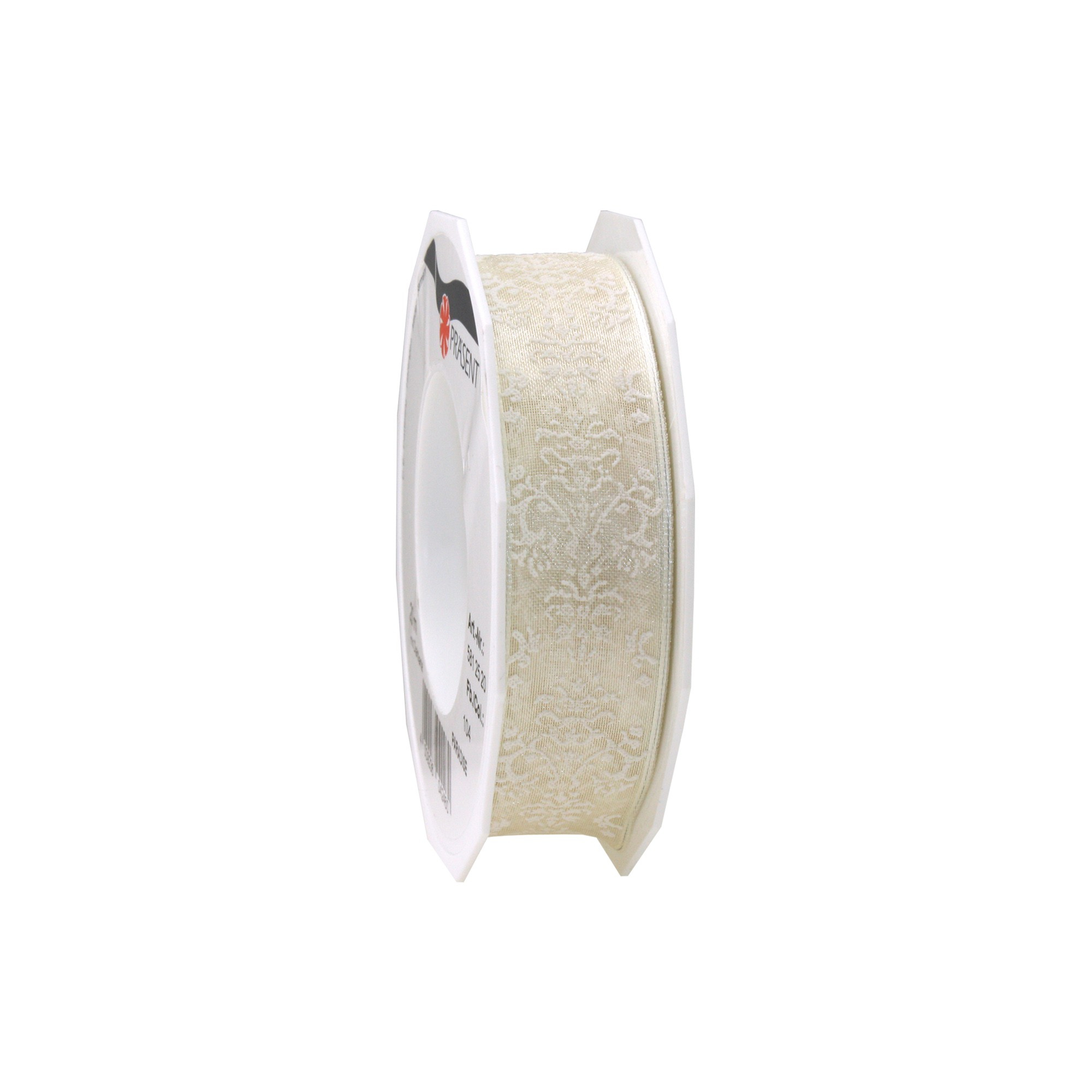 Szalag organza 25 mm - 20 m PARADISE krém