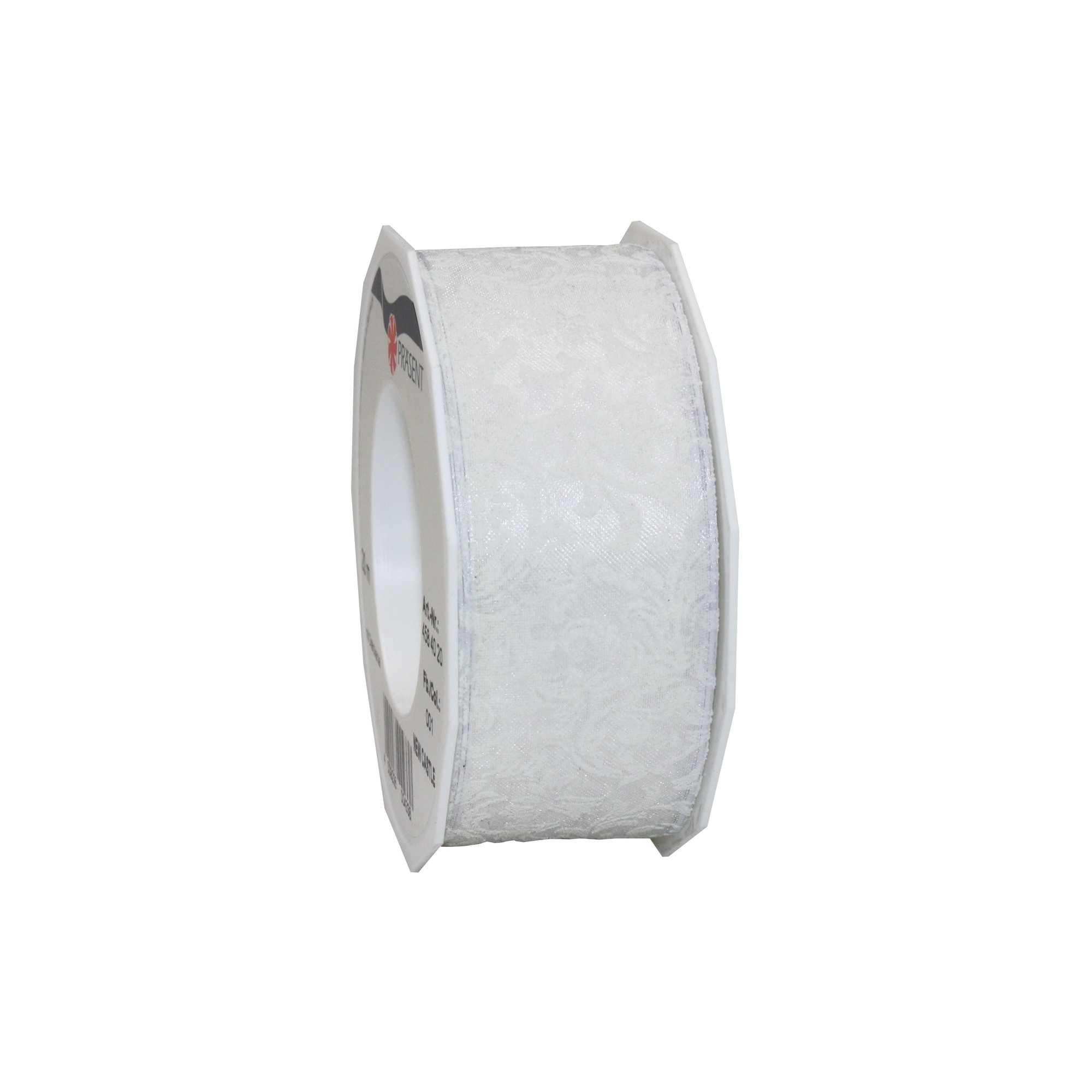 Szalag organza 40 mm - 20 m NEW CASTLE fehér
