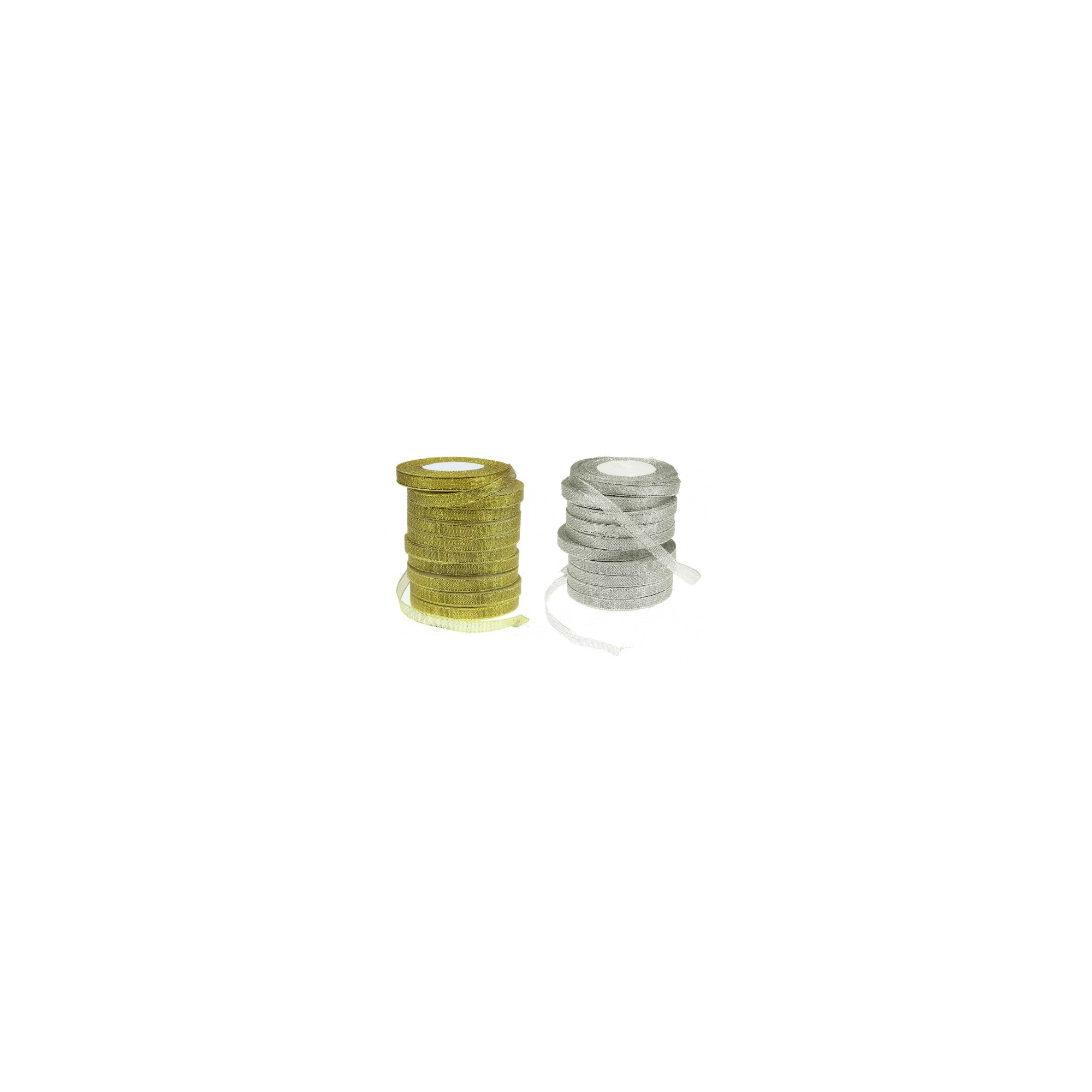 Szalag organza 0,6-1cm*25y glitteres arany/ezüst