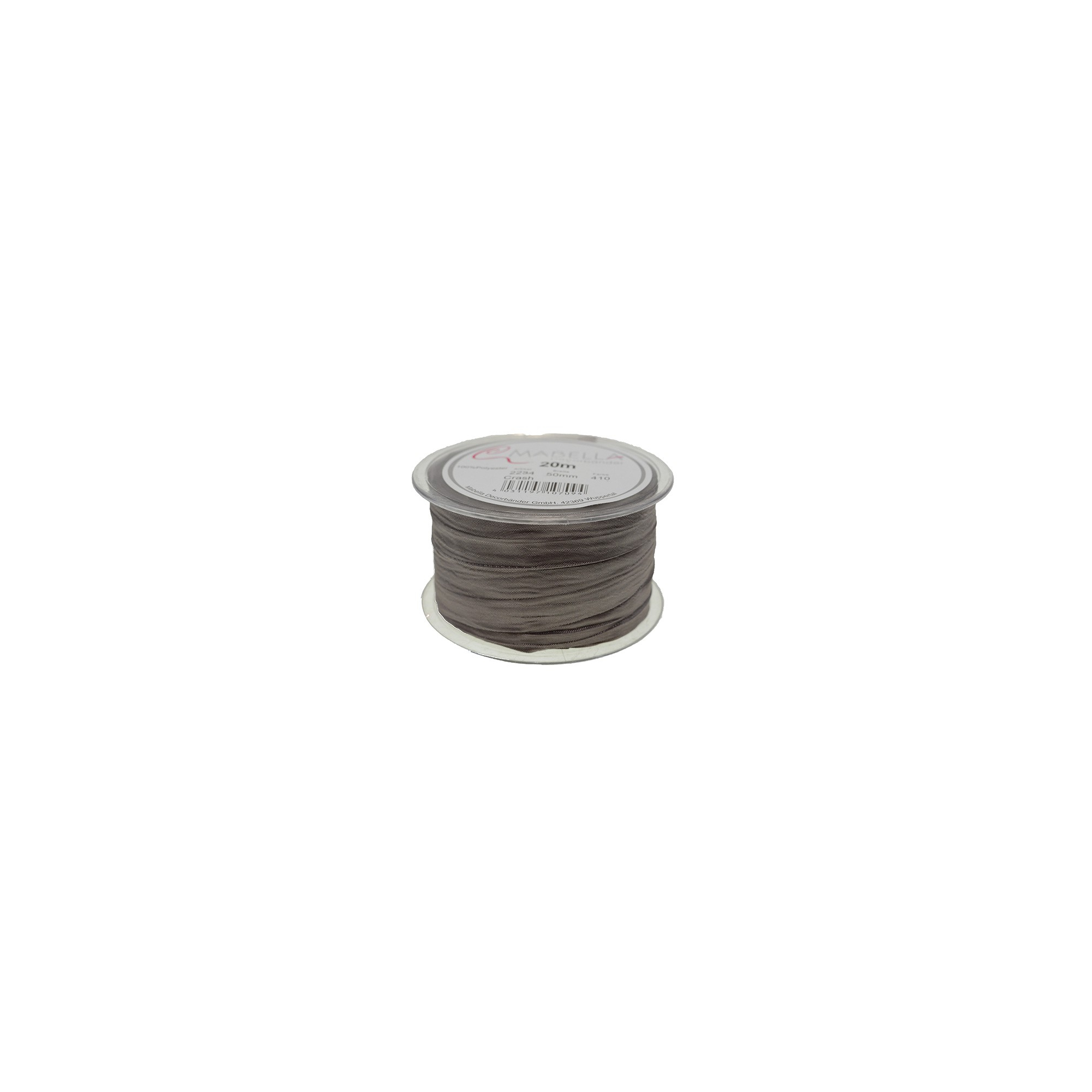 Szalag szatén gyűrt 50mm*20m szürke