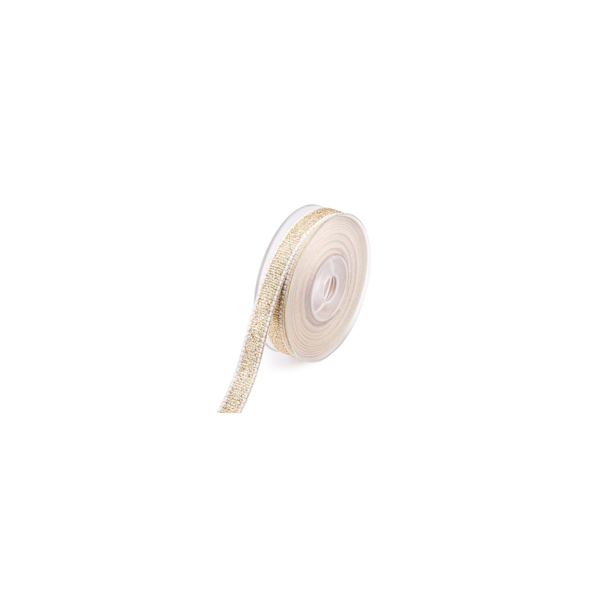 Szalag textil 1,5/10 arany/fehér