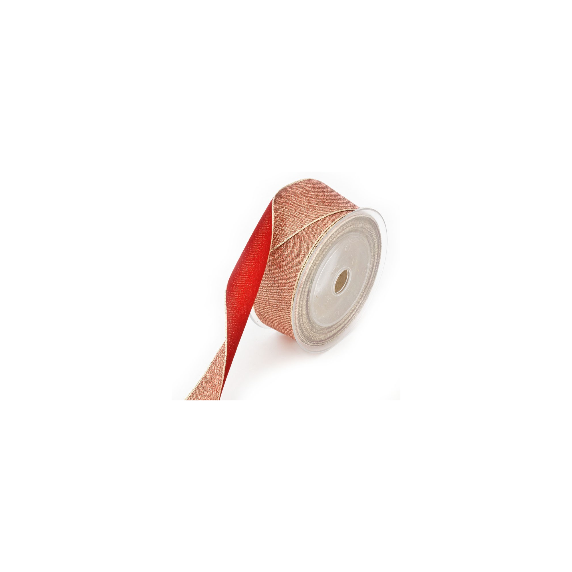 Szalag textil csillogó 4/10 piros/arany