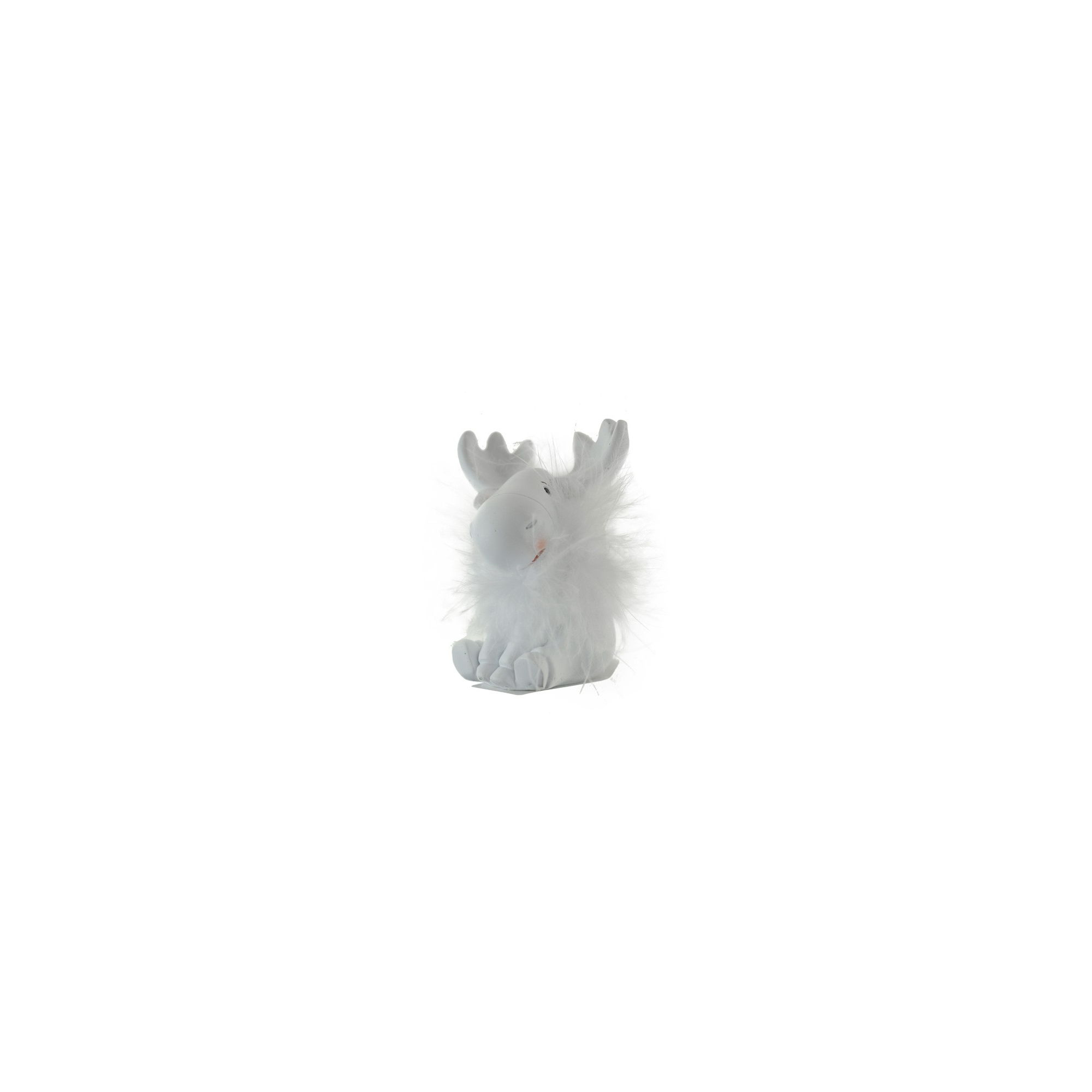 Figura szarvas poly 6.5*5*9cm fehér