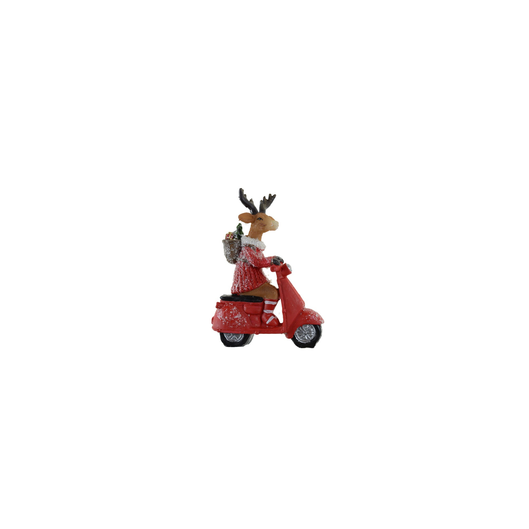 Figura szarvas poly motoron 9*3.5*12.5cm piros