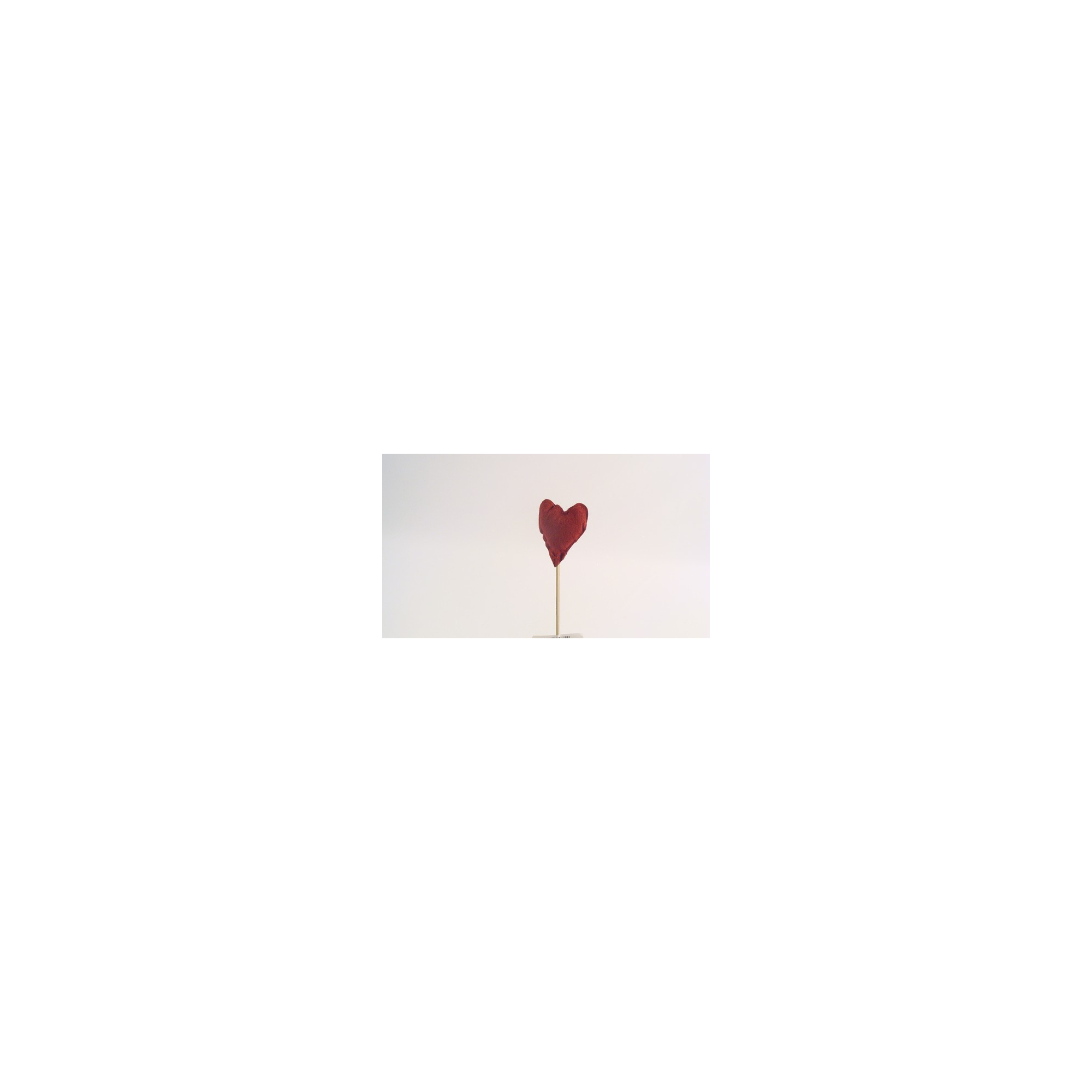 Pick szív bőr 6*1*6cm piros