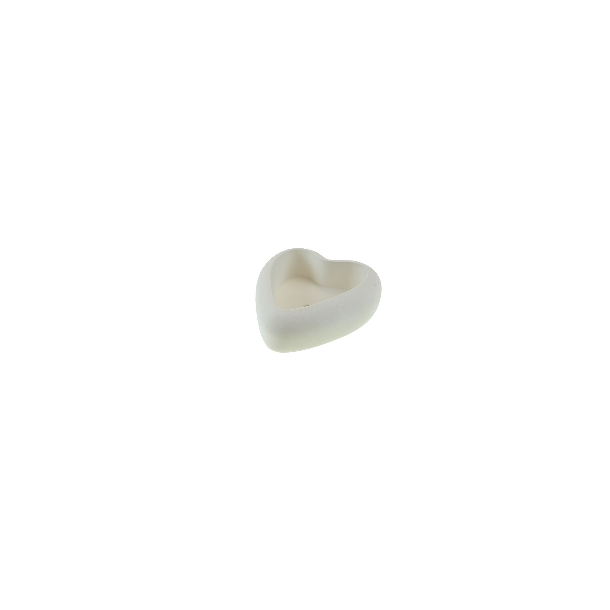 Szív gipsz 12,5cm fehér