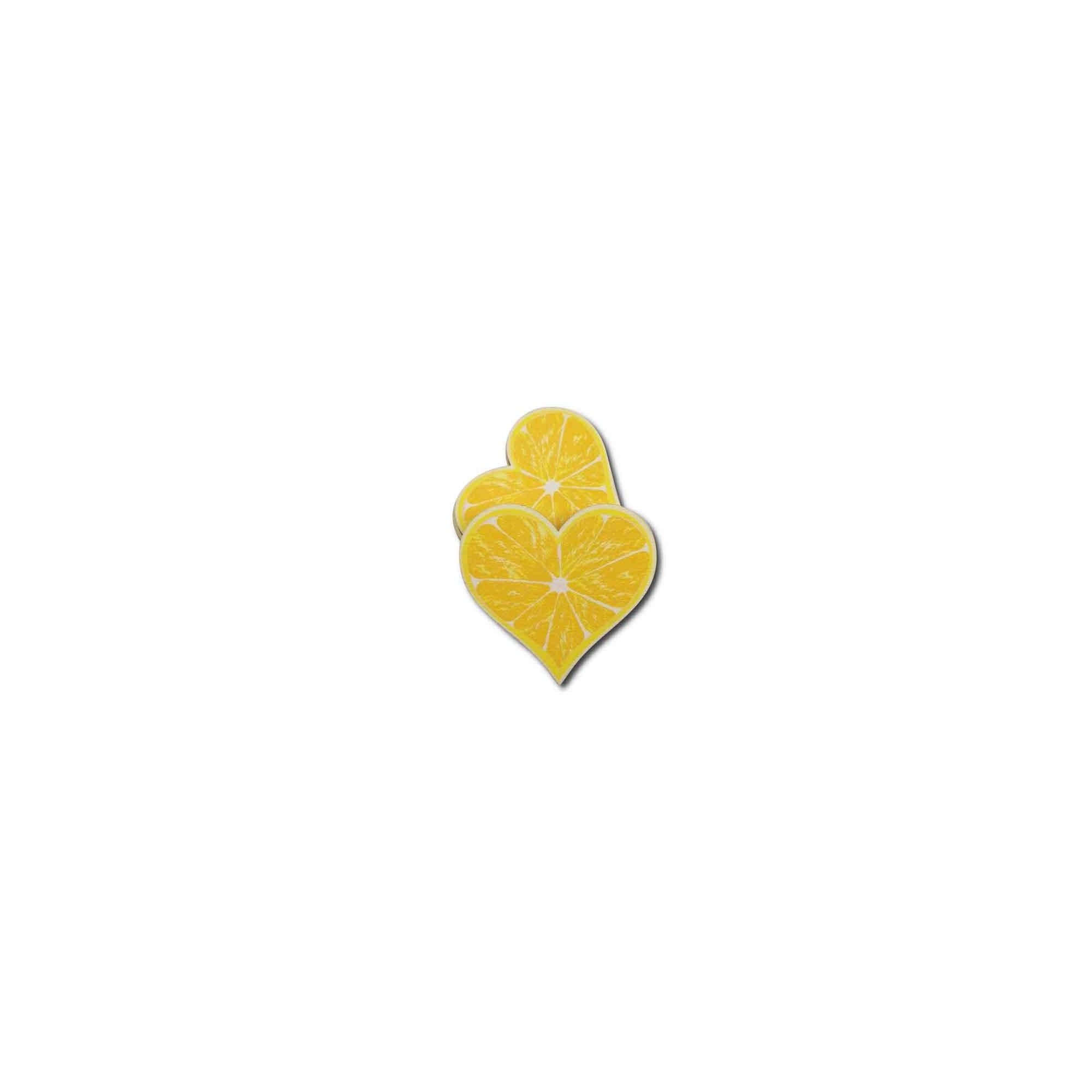 Tábla fa 5*5,5*cm citromszív LV