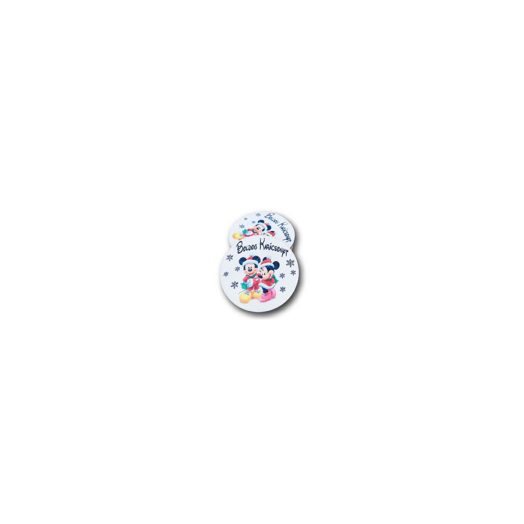 Tábla fa 70-ES KÖR MICKEY ÉS MINNIE 7*7cm LV
