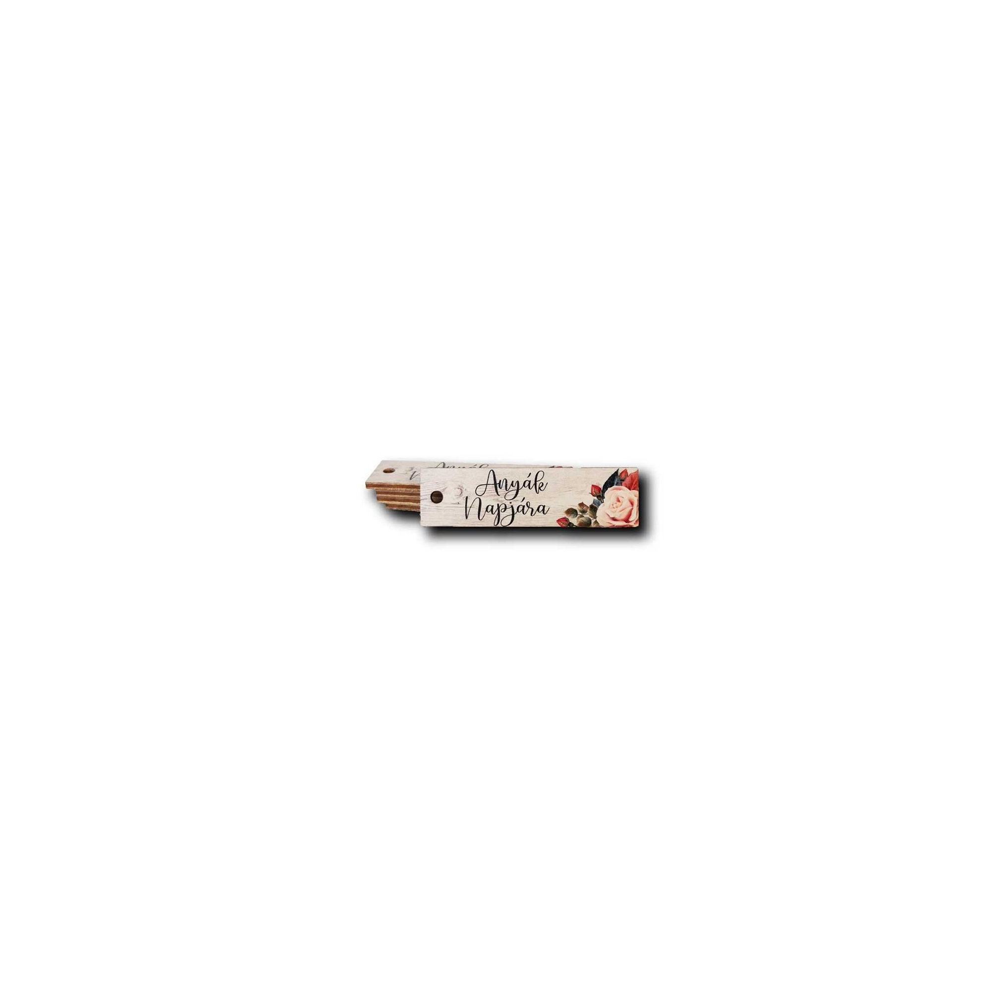 TÁBLA fa MINI BILÉTA 2*7,6cm ANYÁK NAPJÁRA rózsaszín LV