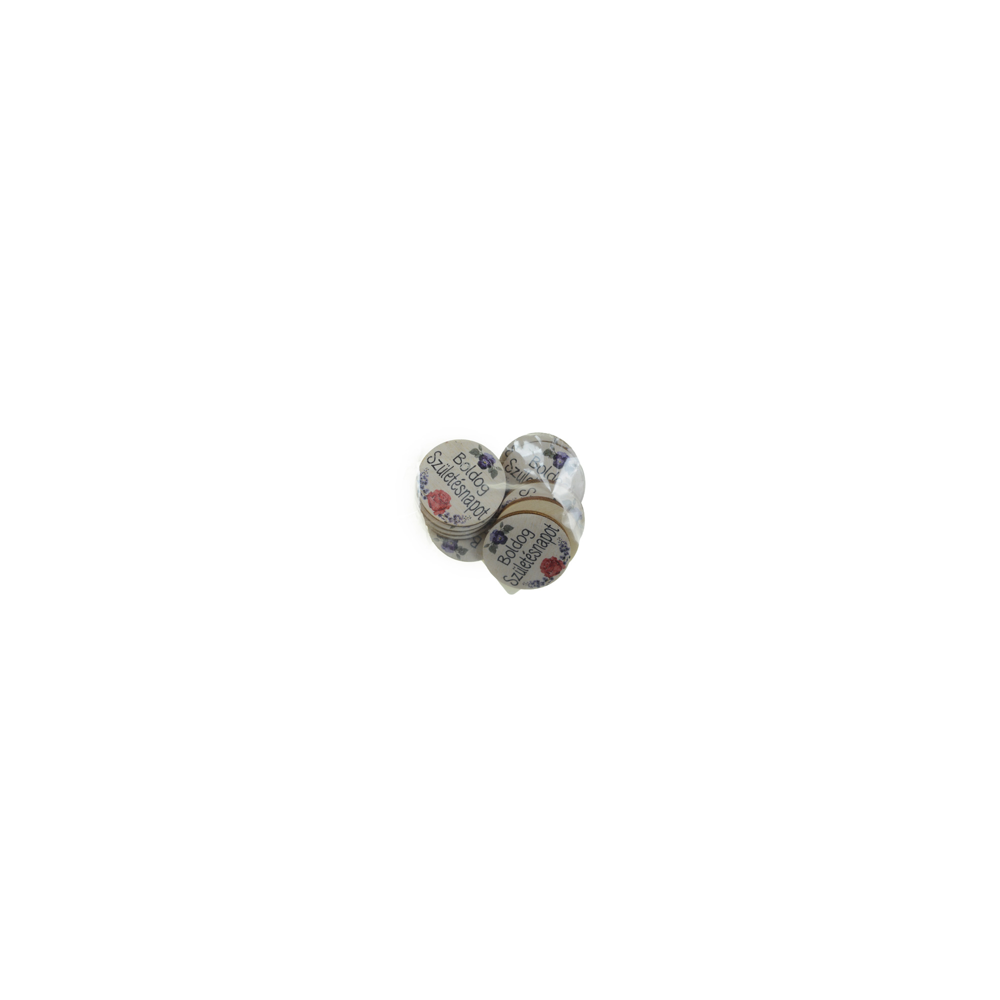 TÁBLA fa MINI KÖR BOLDOG SZÜLINAPOT 3*3 cm LV