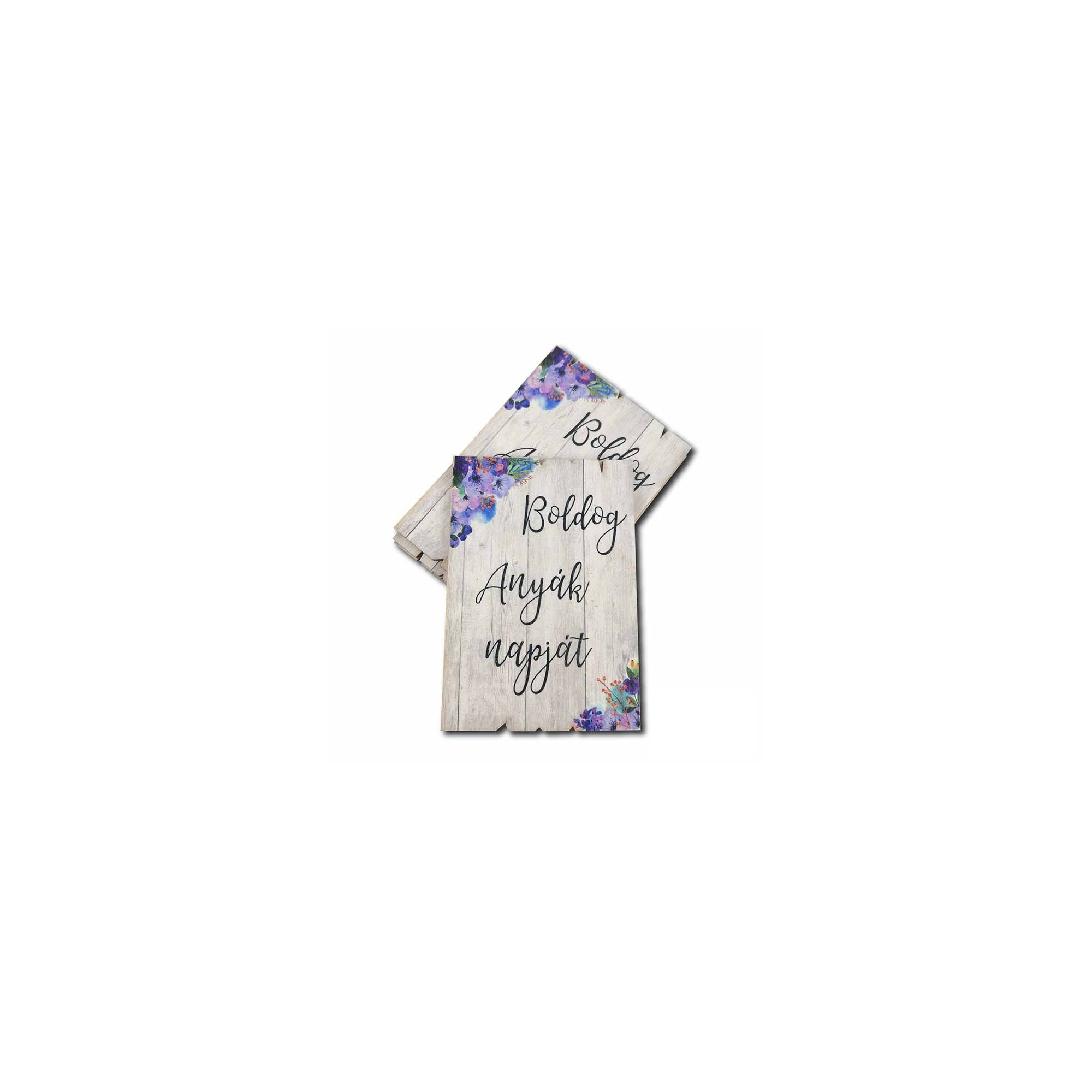 TABLA fa NAGY KÁRTYA BOLDOG ANYÁK NAPJÁT 9,1*6,4cm LV