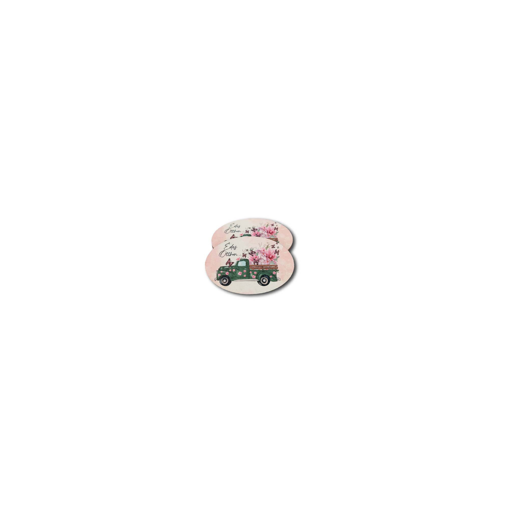 TABLA fa NAGY OVÁLIS TAVASZI AUTÓ 5,5*8,5cm LV