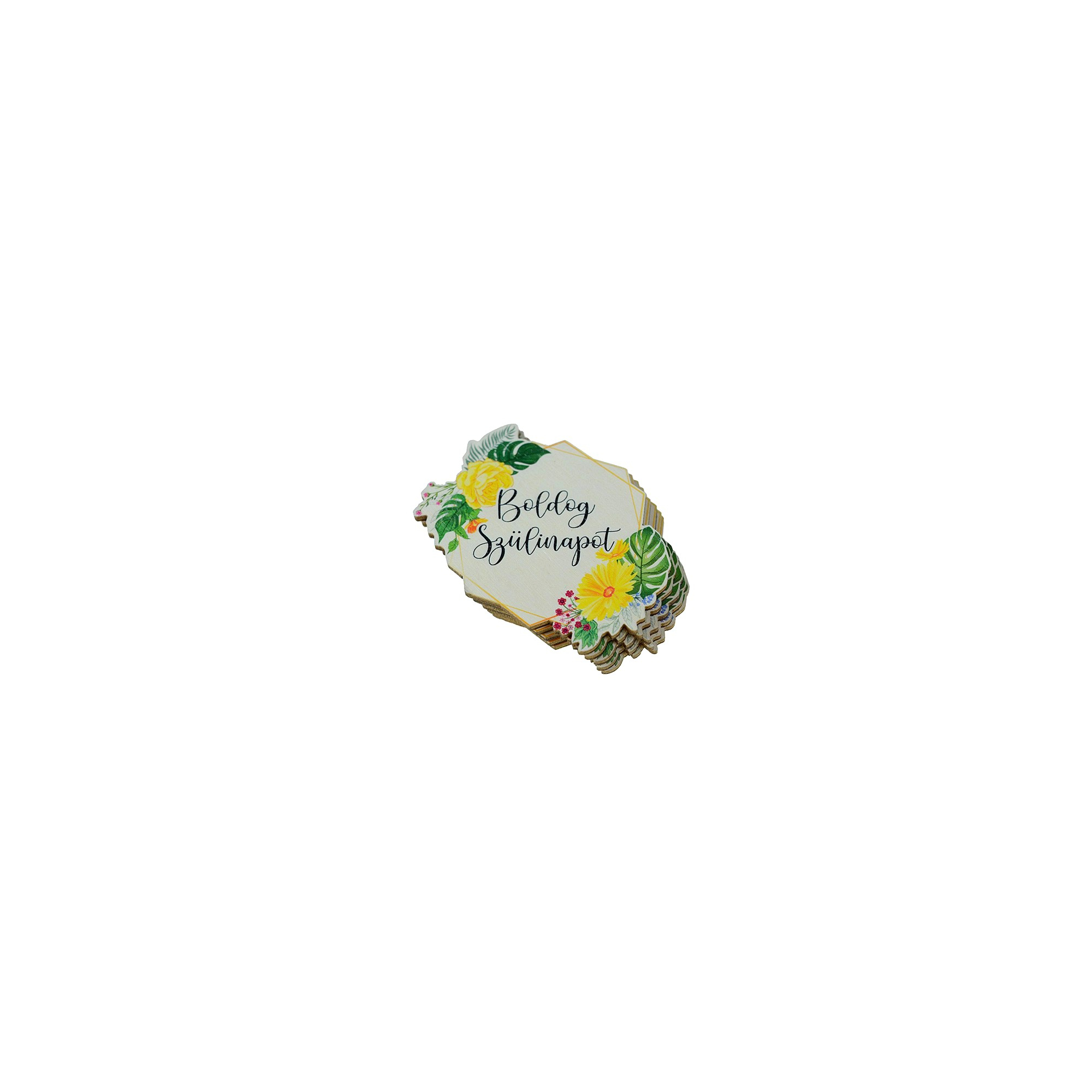 TÁBLA SÁRGA SZÜLINAP 7,3*7,5cm LV