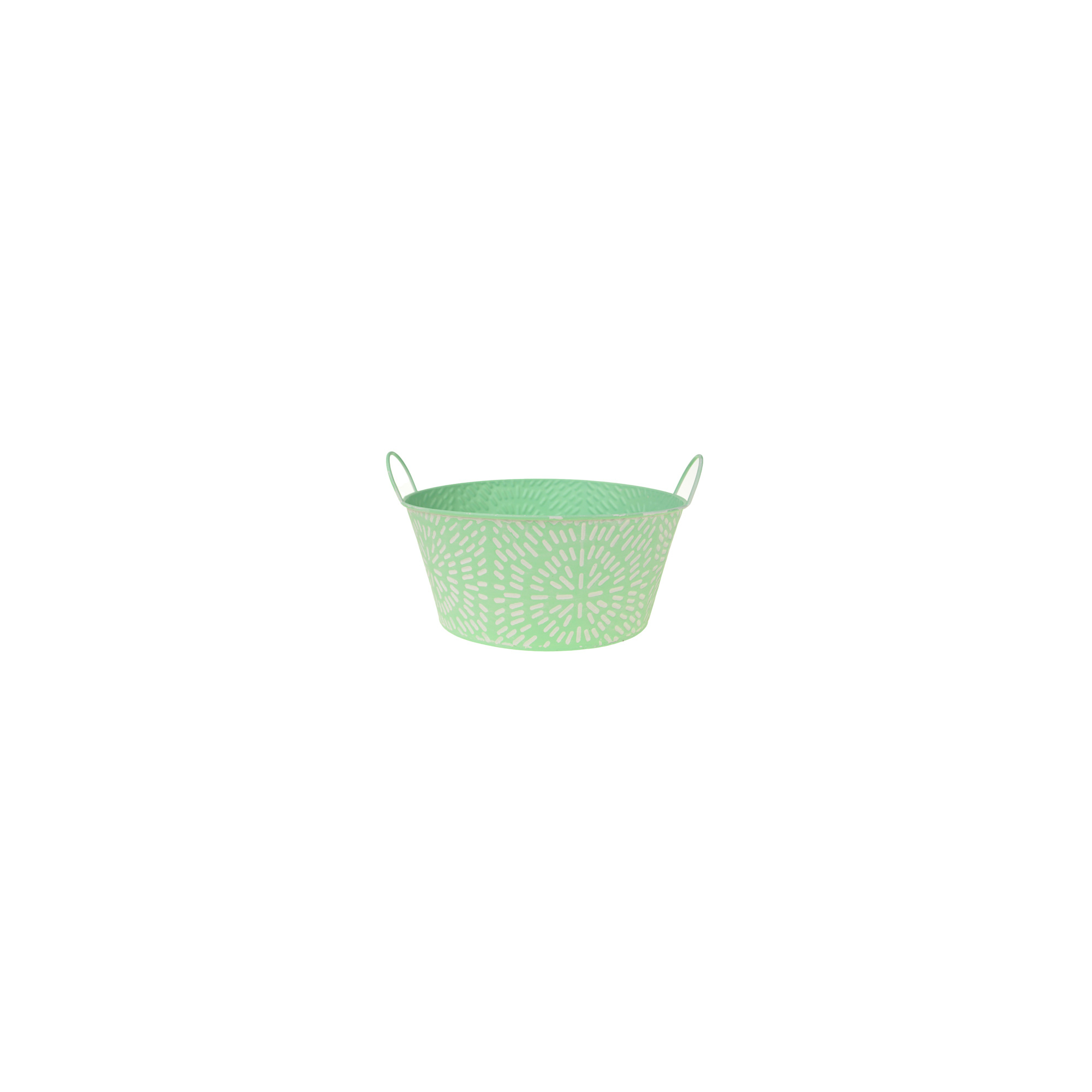 Tál fém D23 H11cm mandala mintás 2fülel zöld